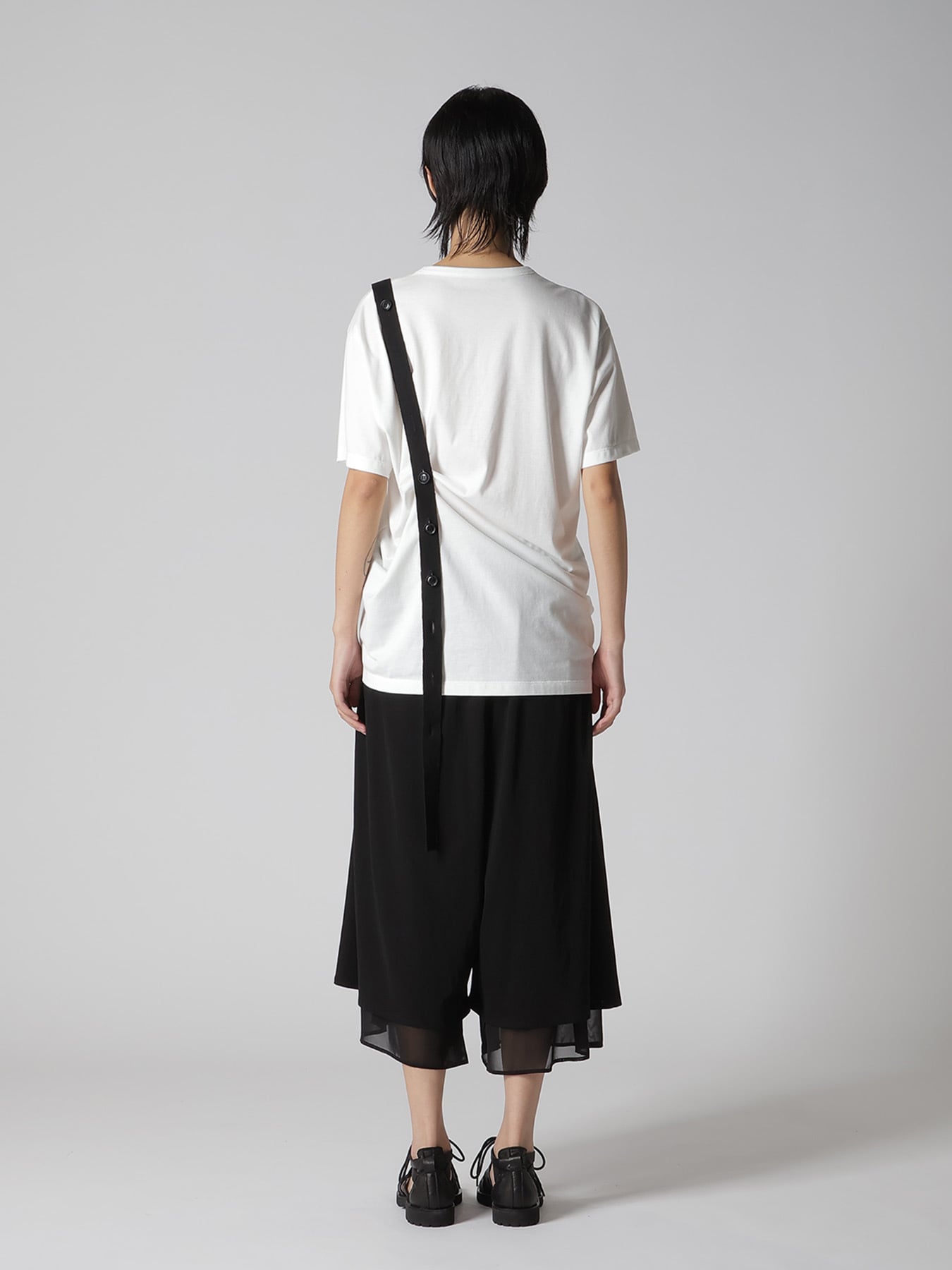 COTTON JERSEY BELTED HALF SLEEVE TEE