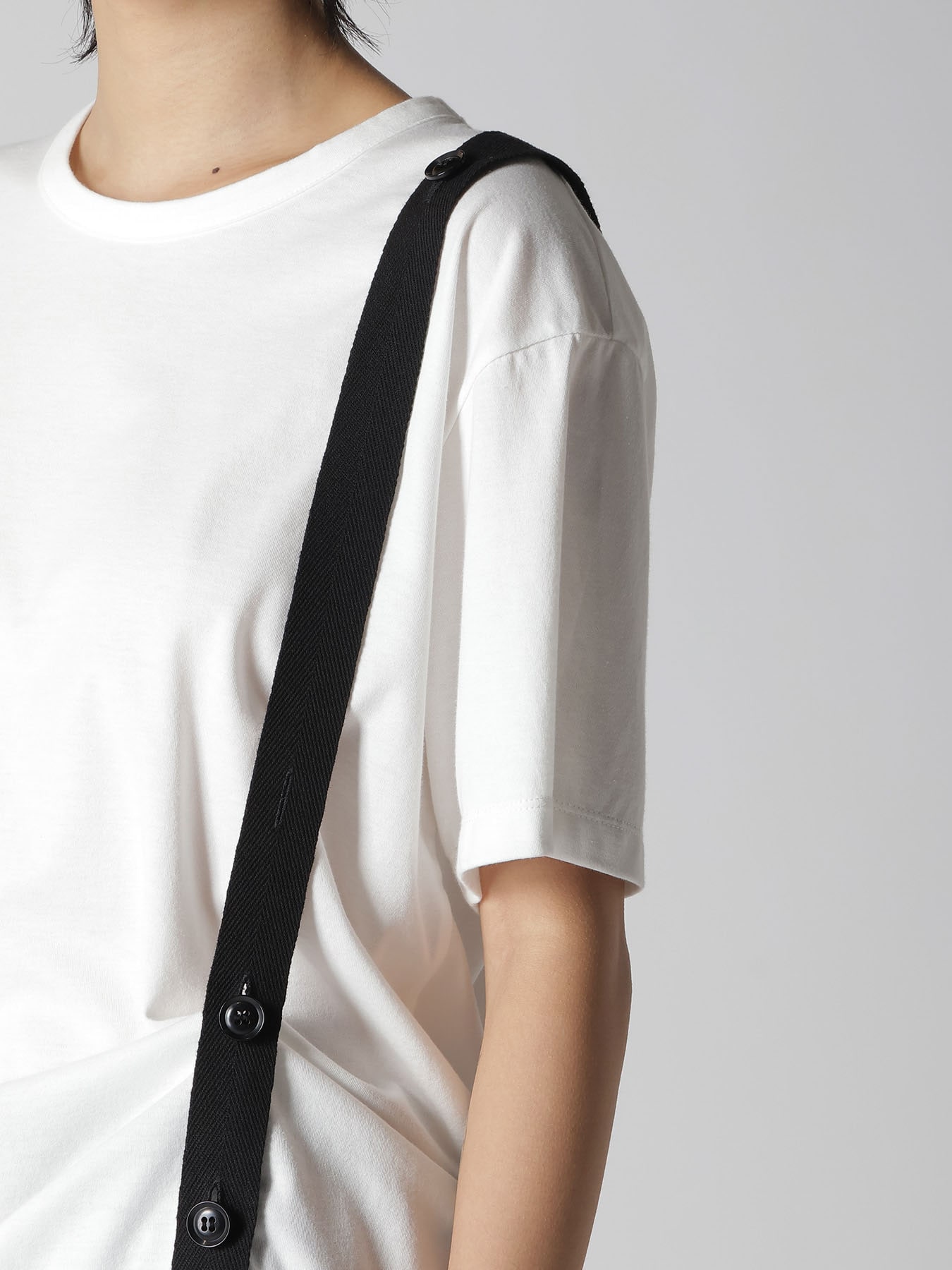 COTTON JERSEY BELTED HALF SLEEVE TEE