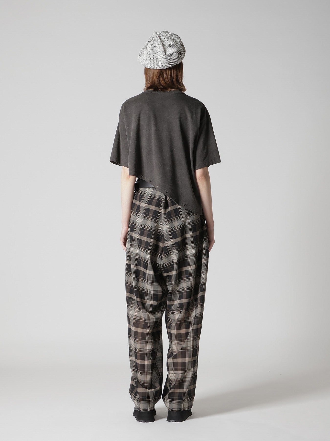 COTTON JERSEY ASYMMETRIC CROPPED TEE