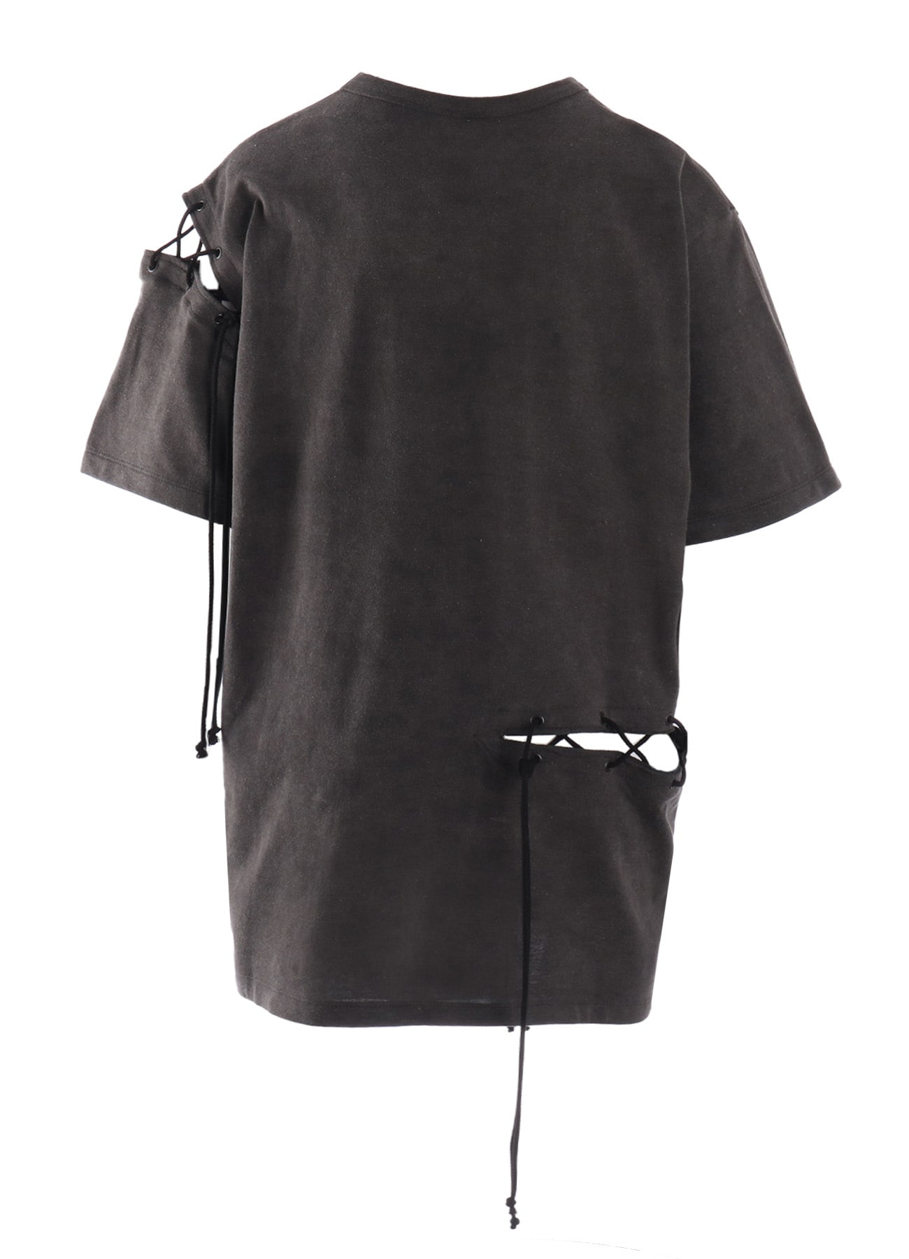 COTTON JERSEY LACE UP HALF SLEEVE TEE