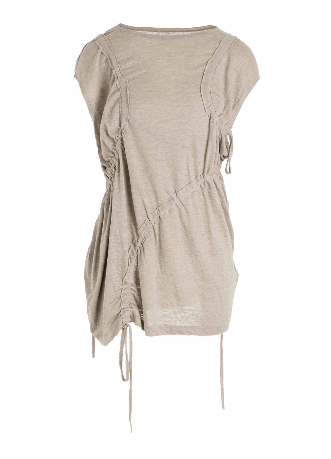 LINEN JERSEY SHIRRING TEE