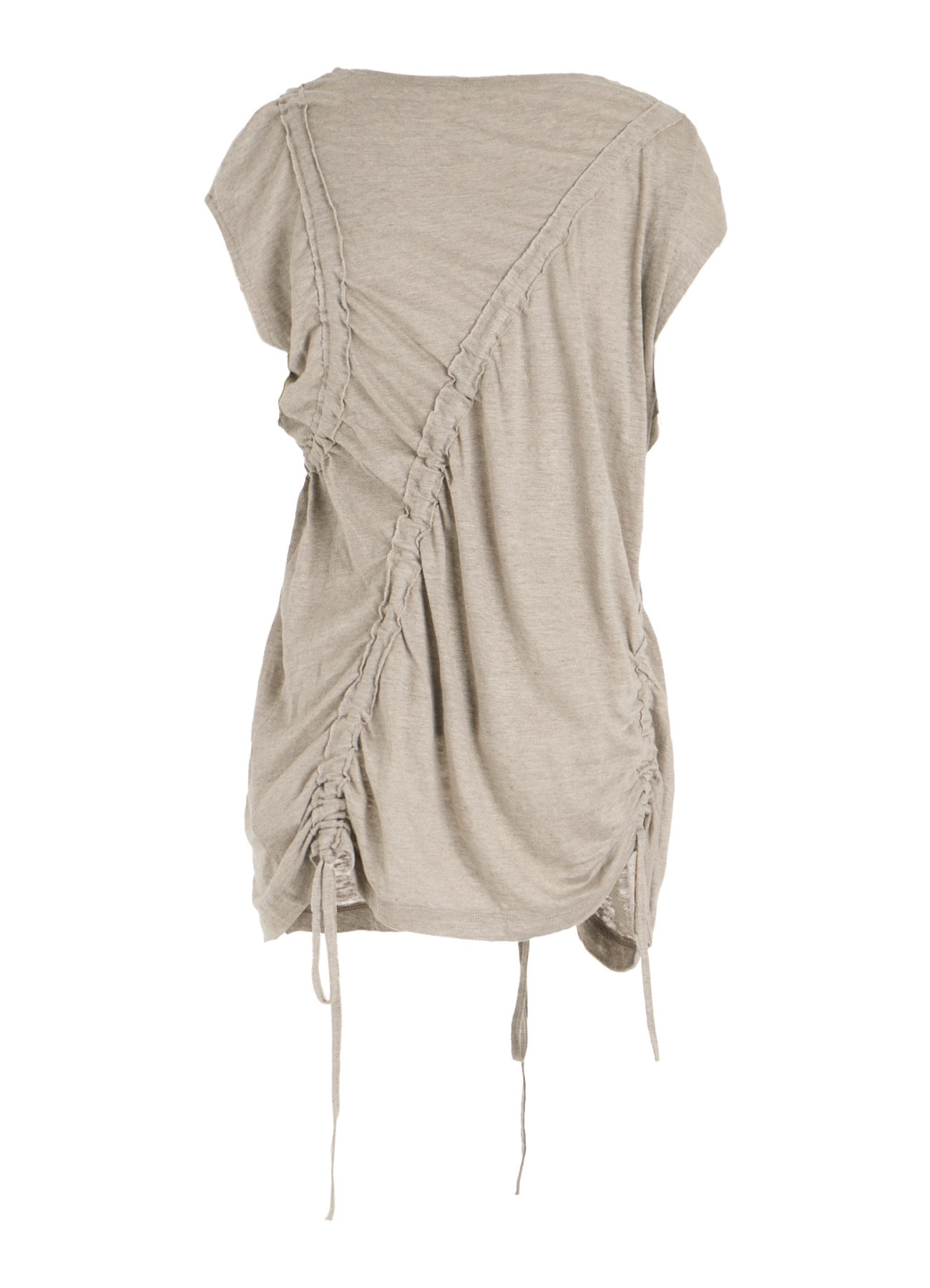 LINEN JERSEY SHIRRING TEE