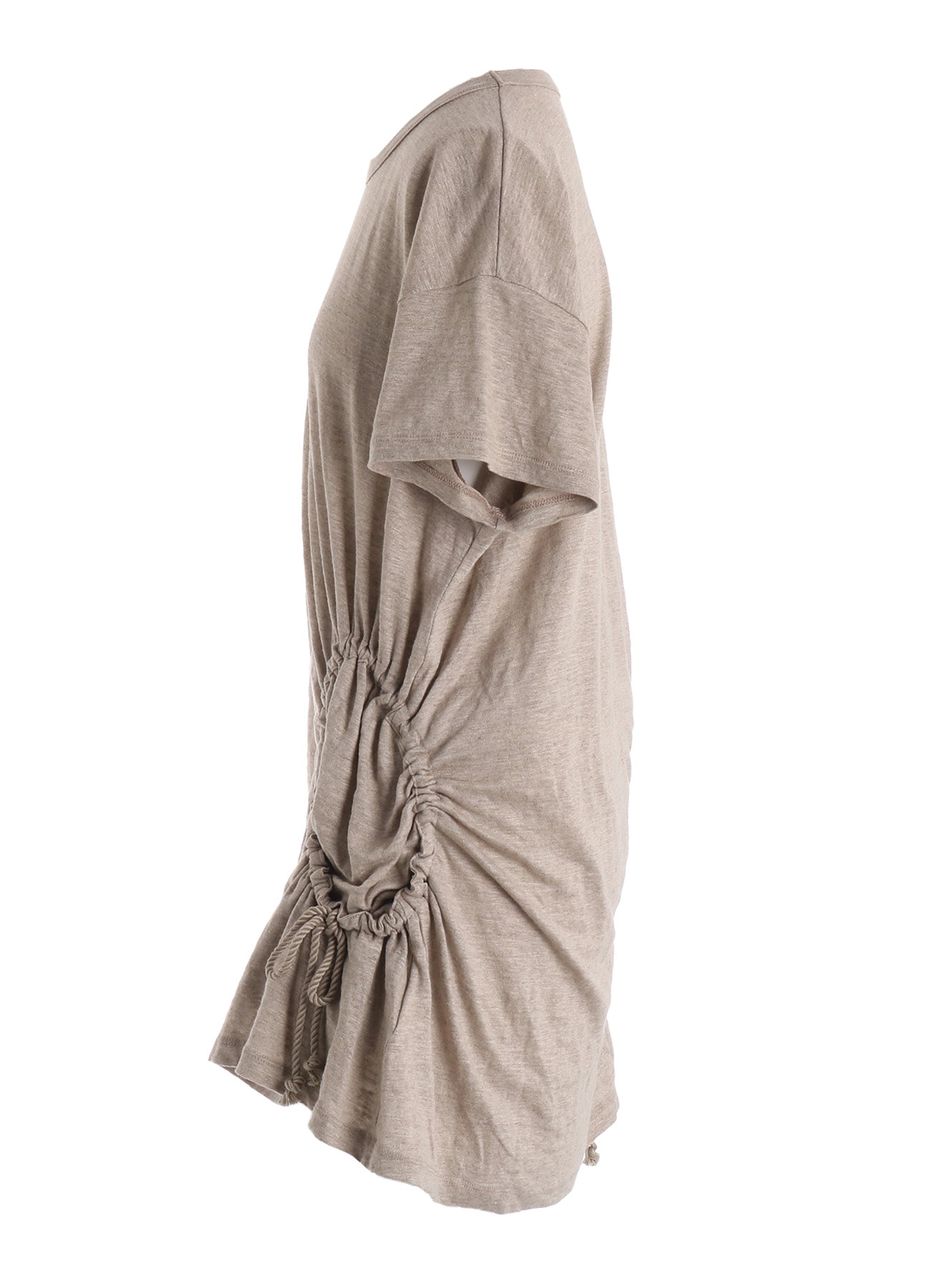 LINEN JERSEY SHIRRING POCKET TEE