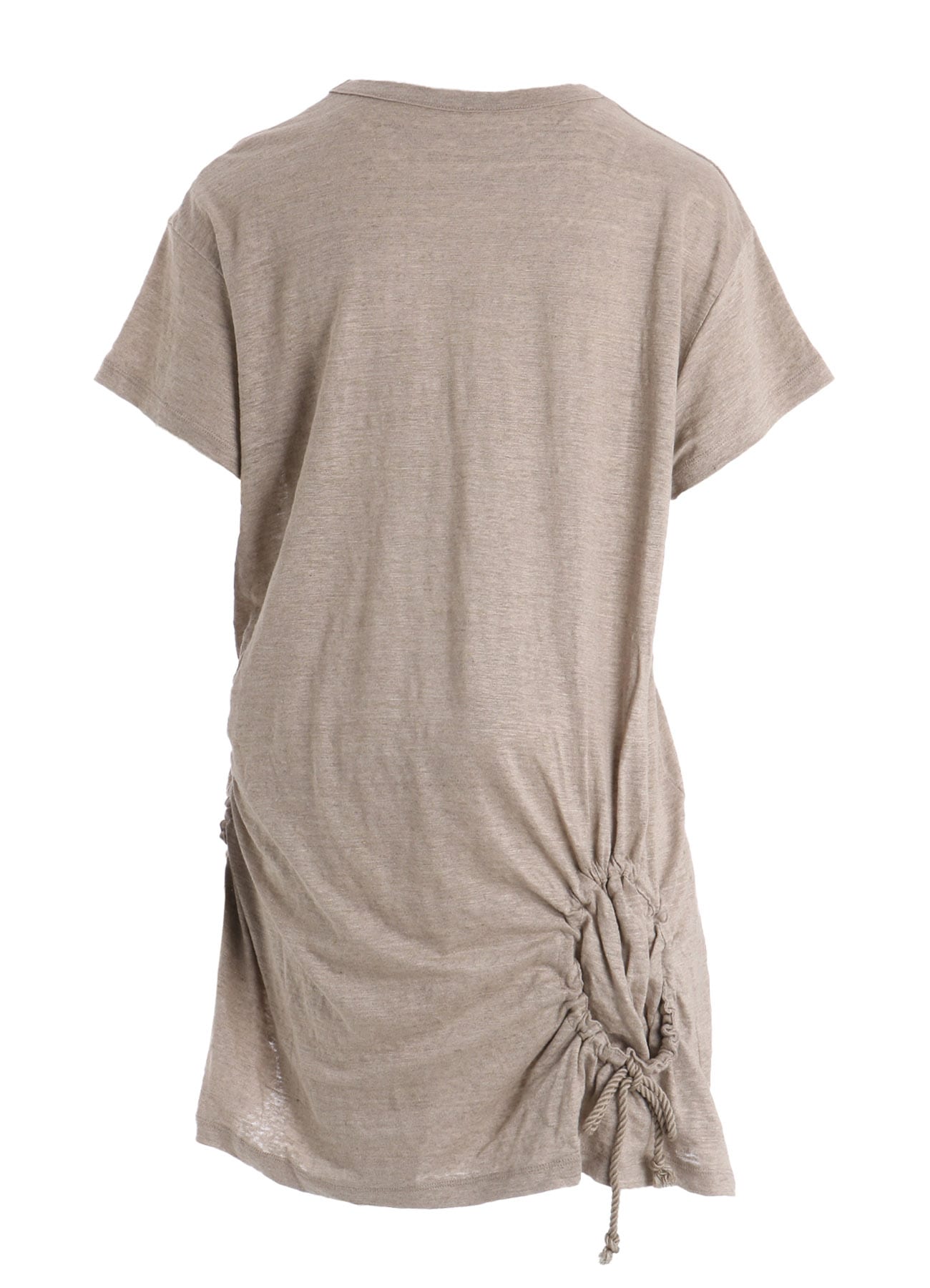 LINEN JERSEY SHIRRING POCKET TEE