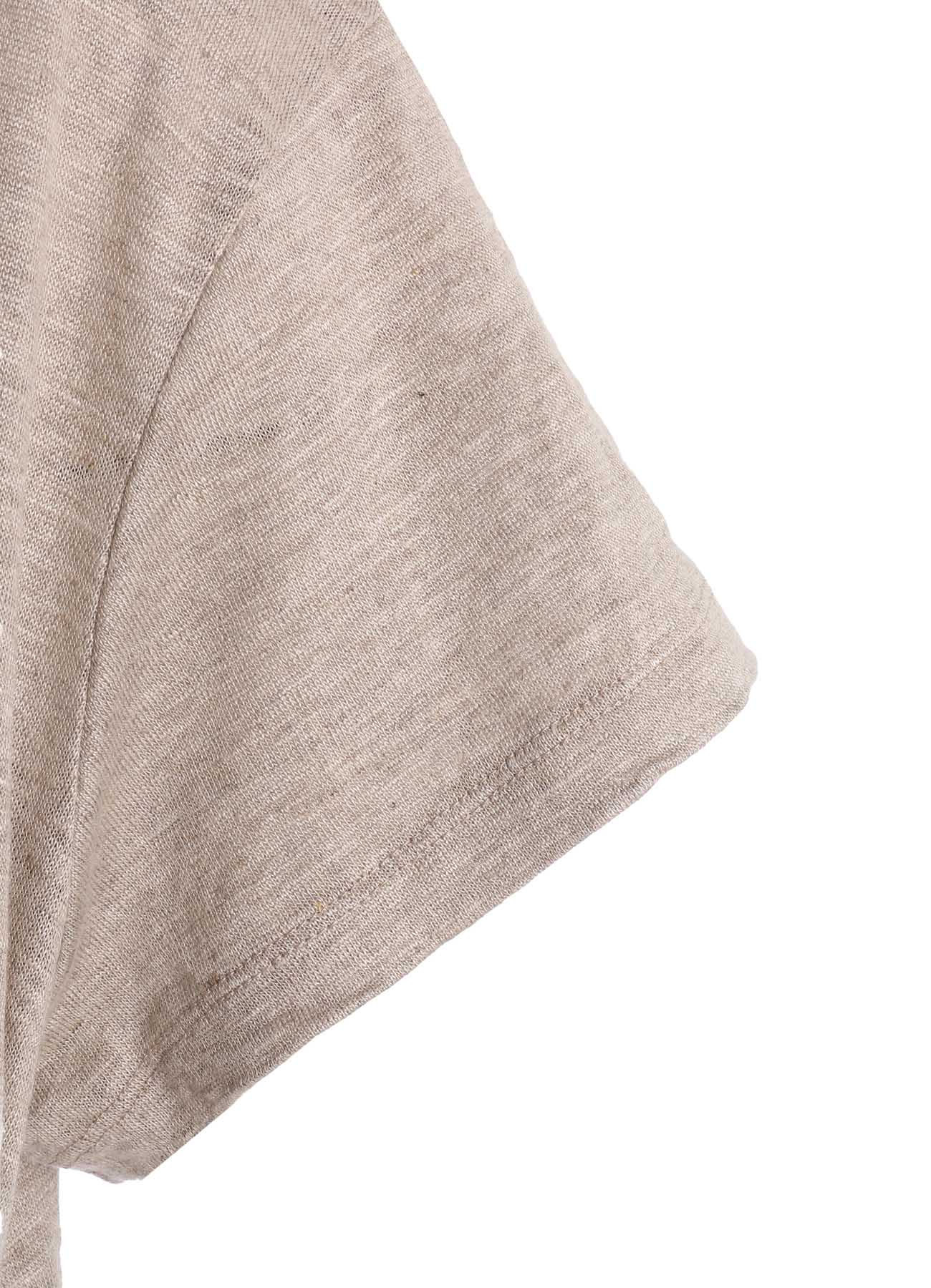 LINEN JERSEY SHIRRING POCKET TEE