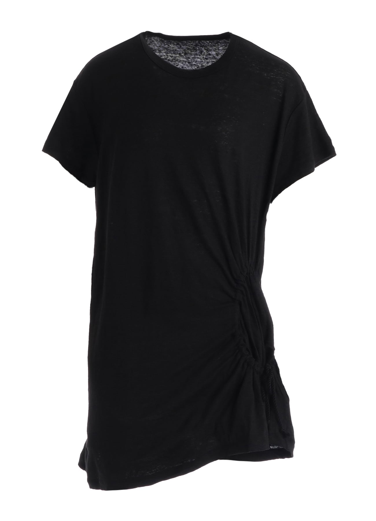 LINEN JERSEY SHIRRING POCKET TEE