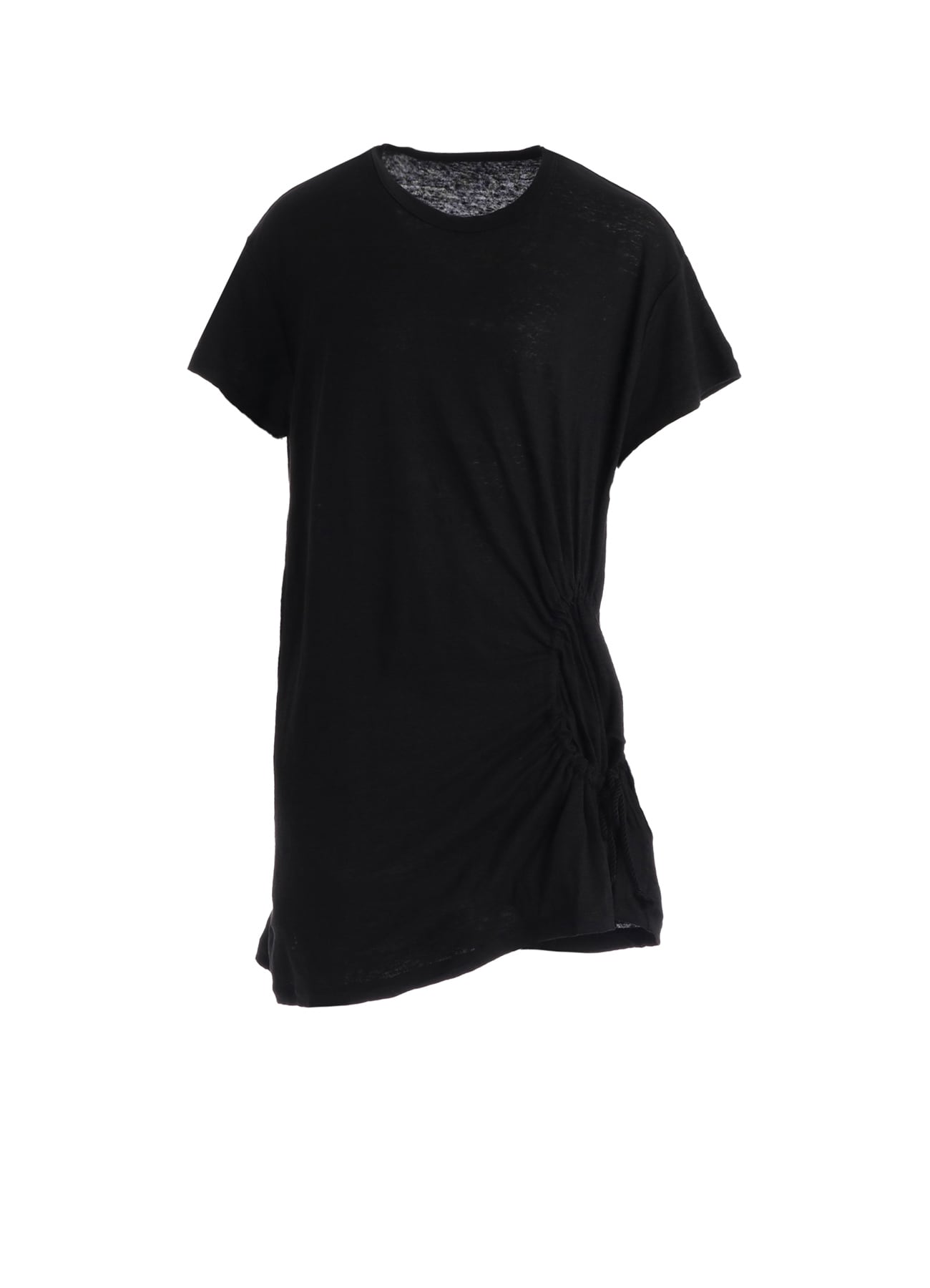 LINEN JERSEY SHIRRING POCKET TEE