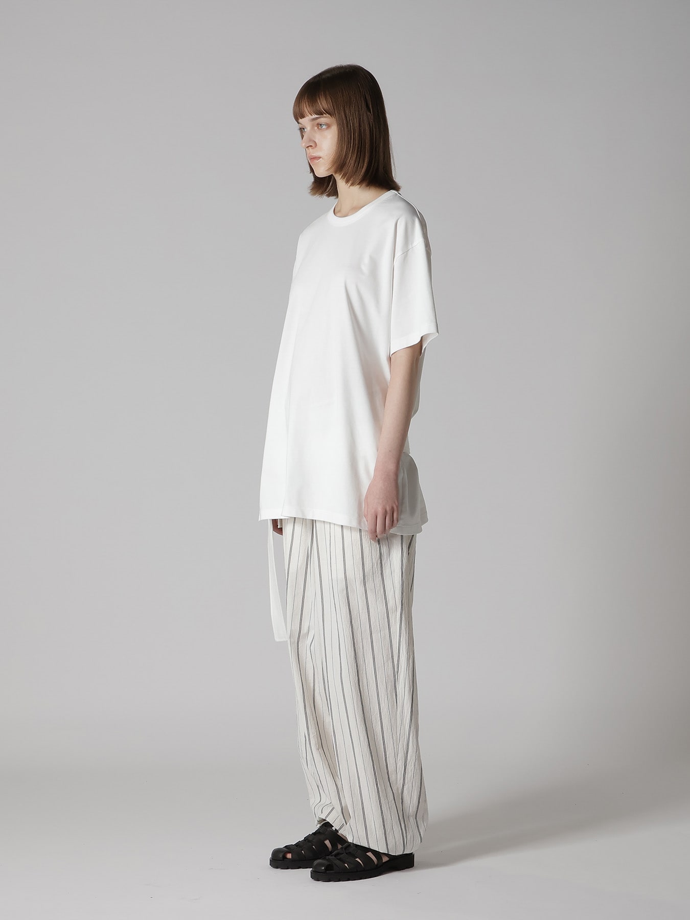 COTTON JERSEY SLIT SHORT SLEEVE TEE