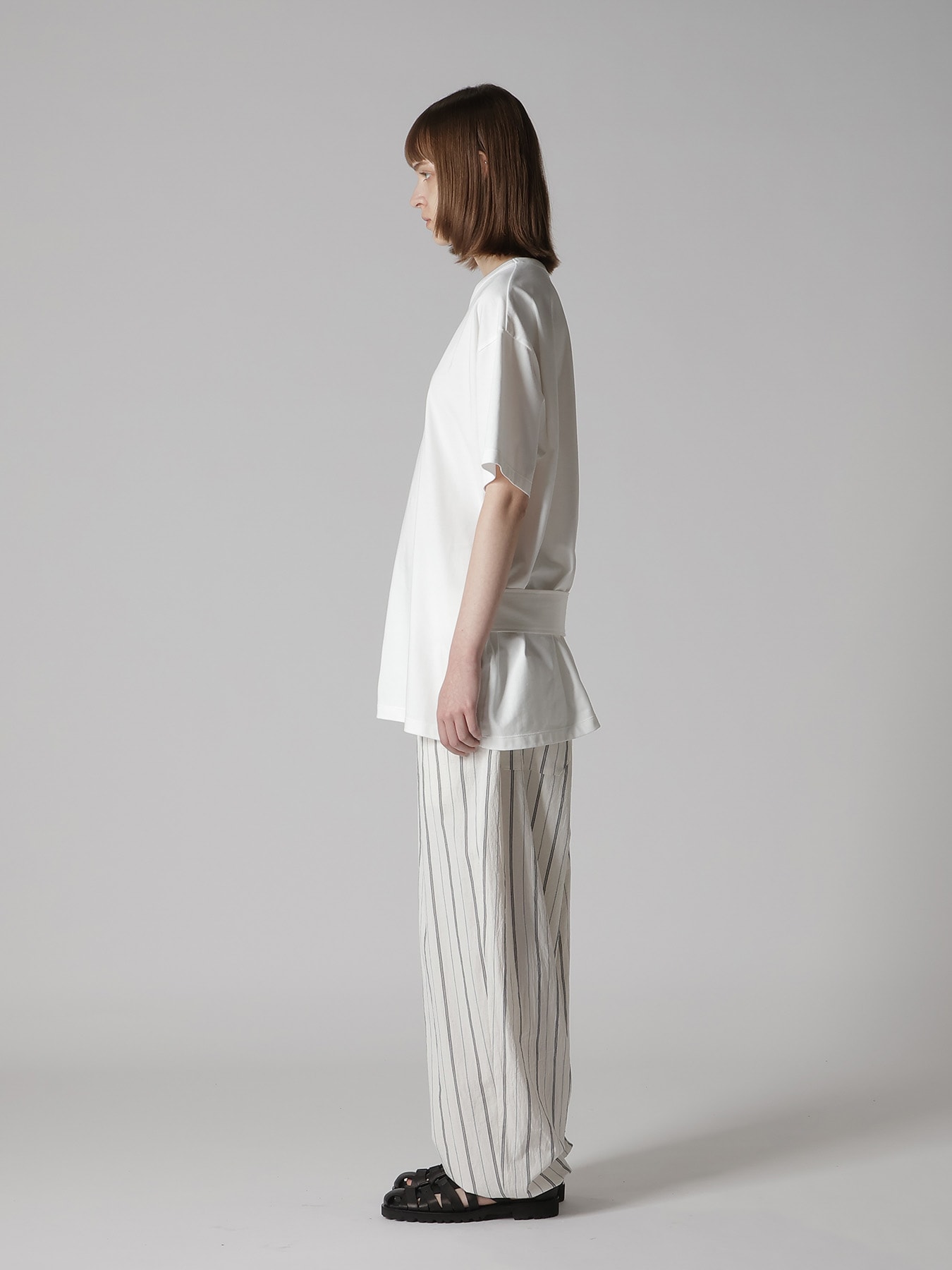 COTTON JERSEY SLIT SHORT SLEEVE TEE