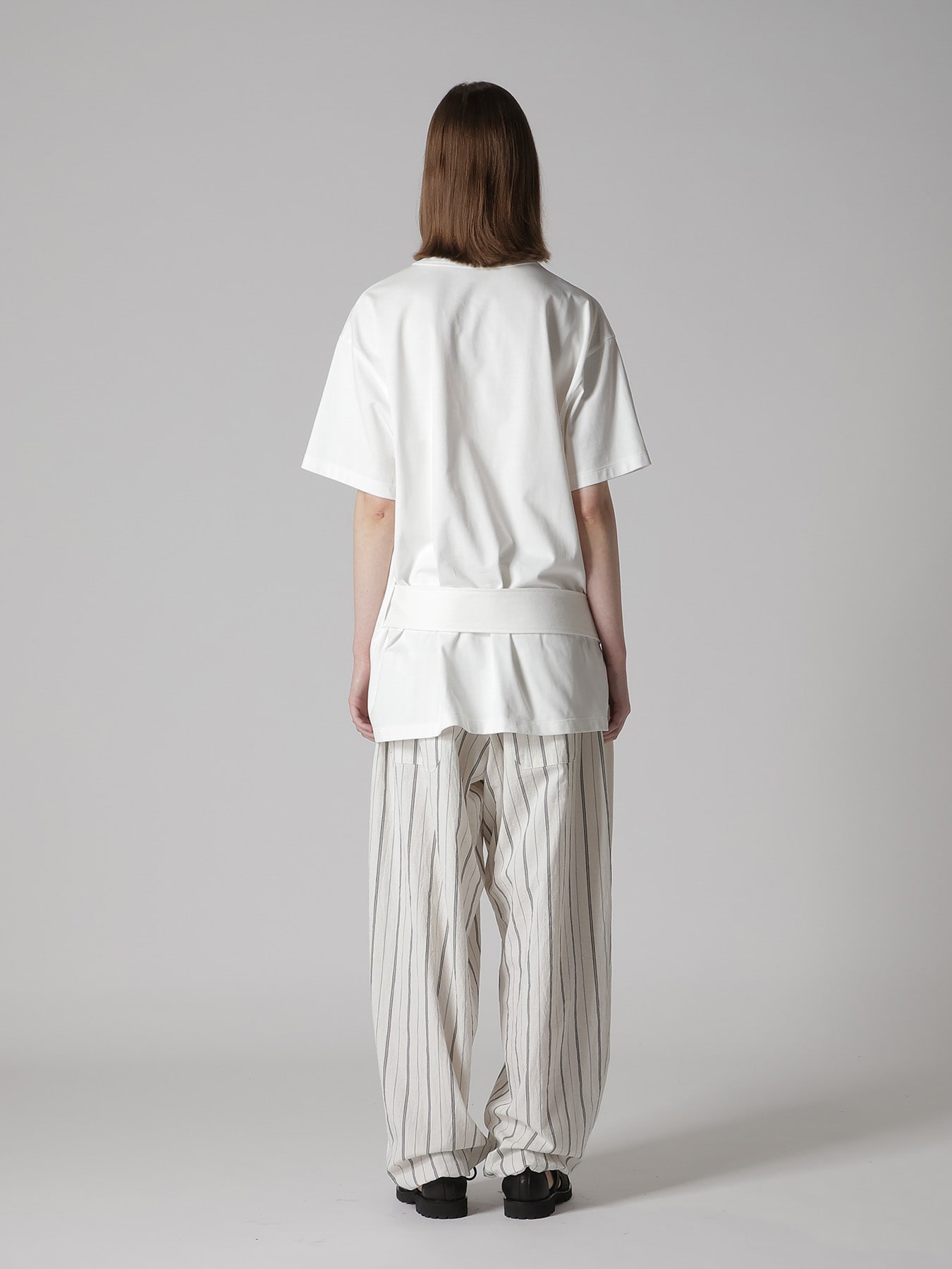 COTTON JERSEY SLIT SHORT SLEEVE TEE