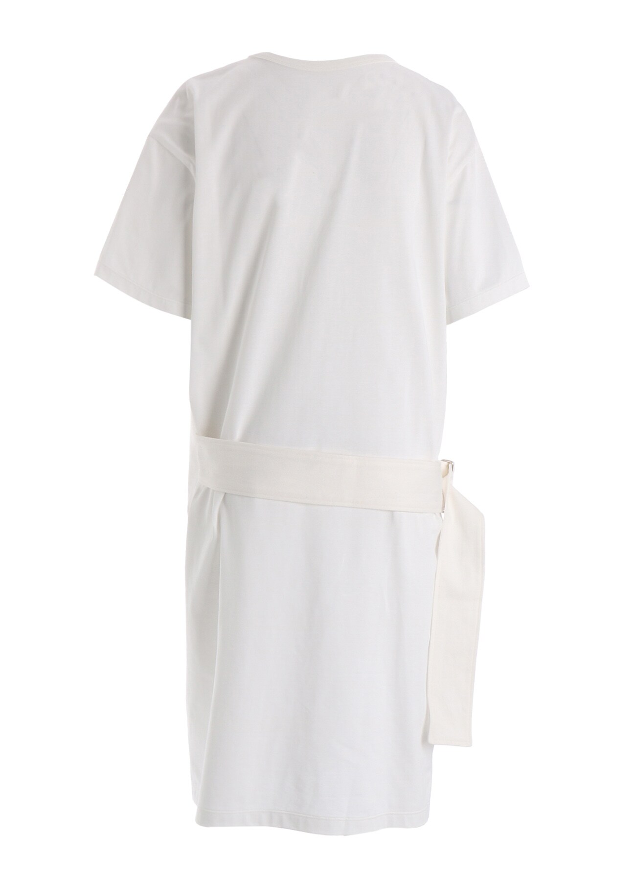 COTTON JERSEY SLIT SHORT SLEEVE LONG TEE