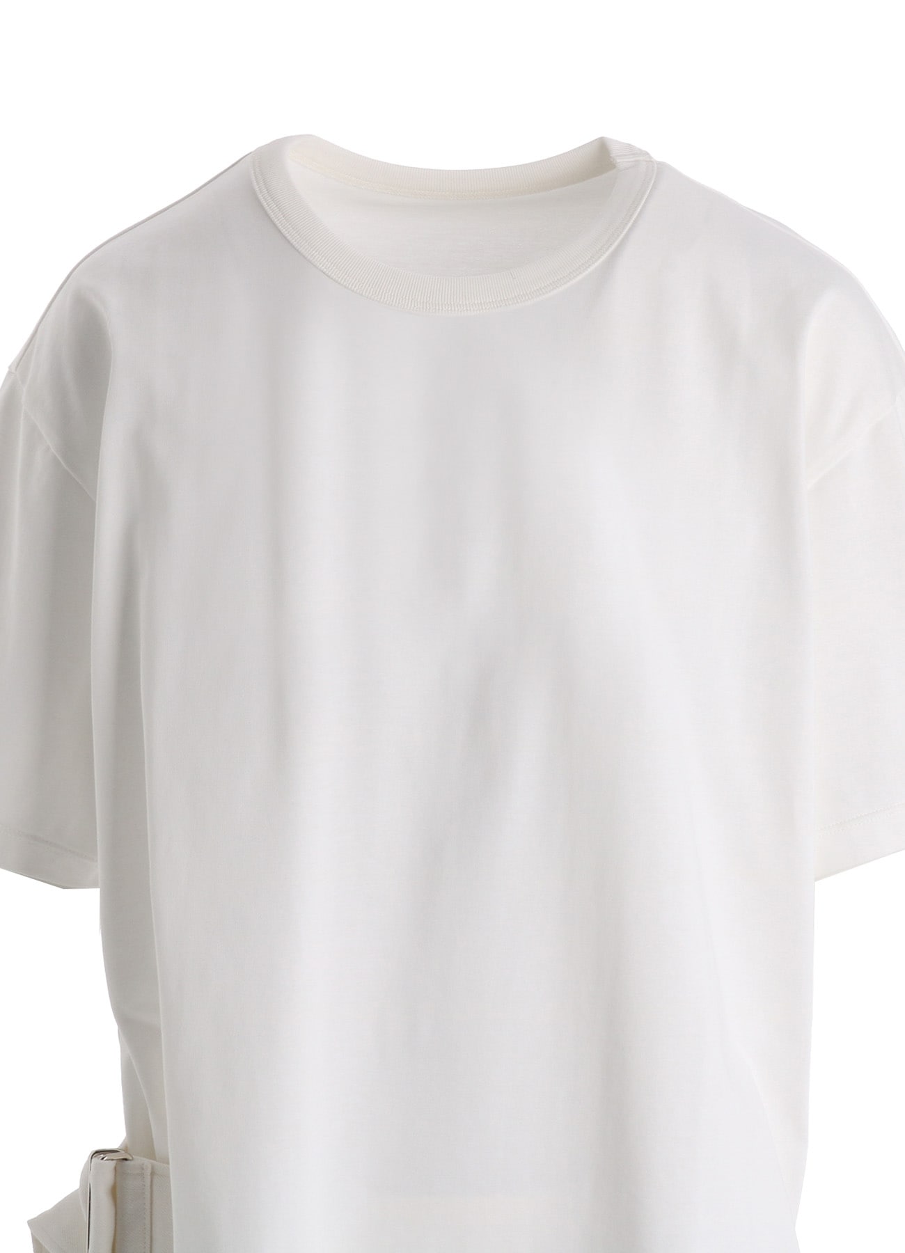 COTTON JERSEY SLIT SHORT SLEEVE LONG TEE