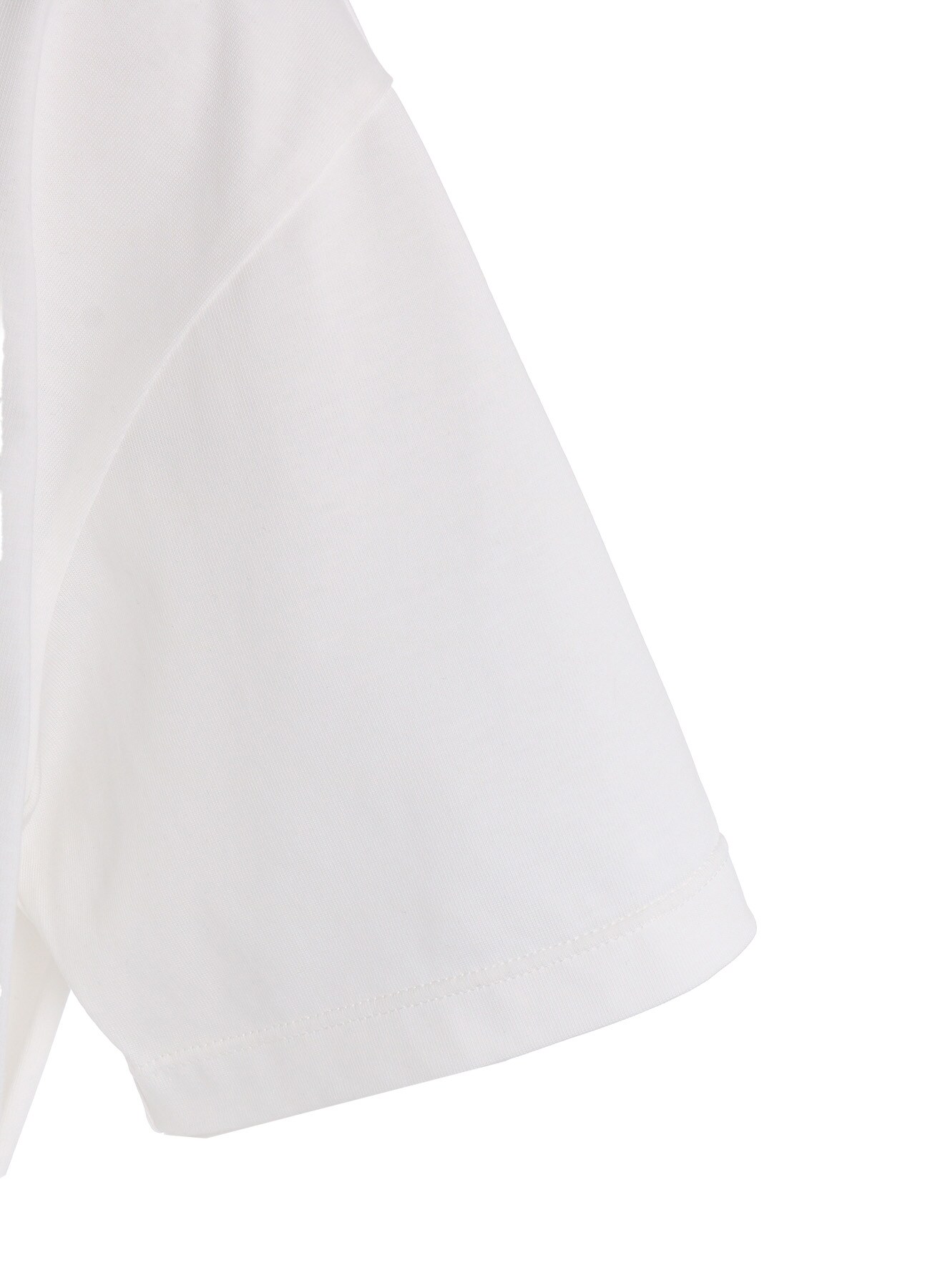 COTTON JERSEY SLIT SHORT SLEEVE LONG TEE