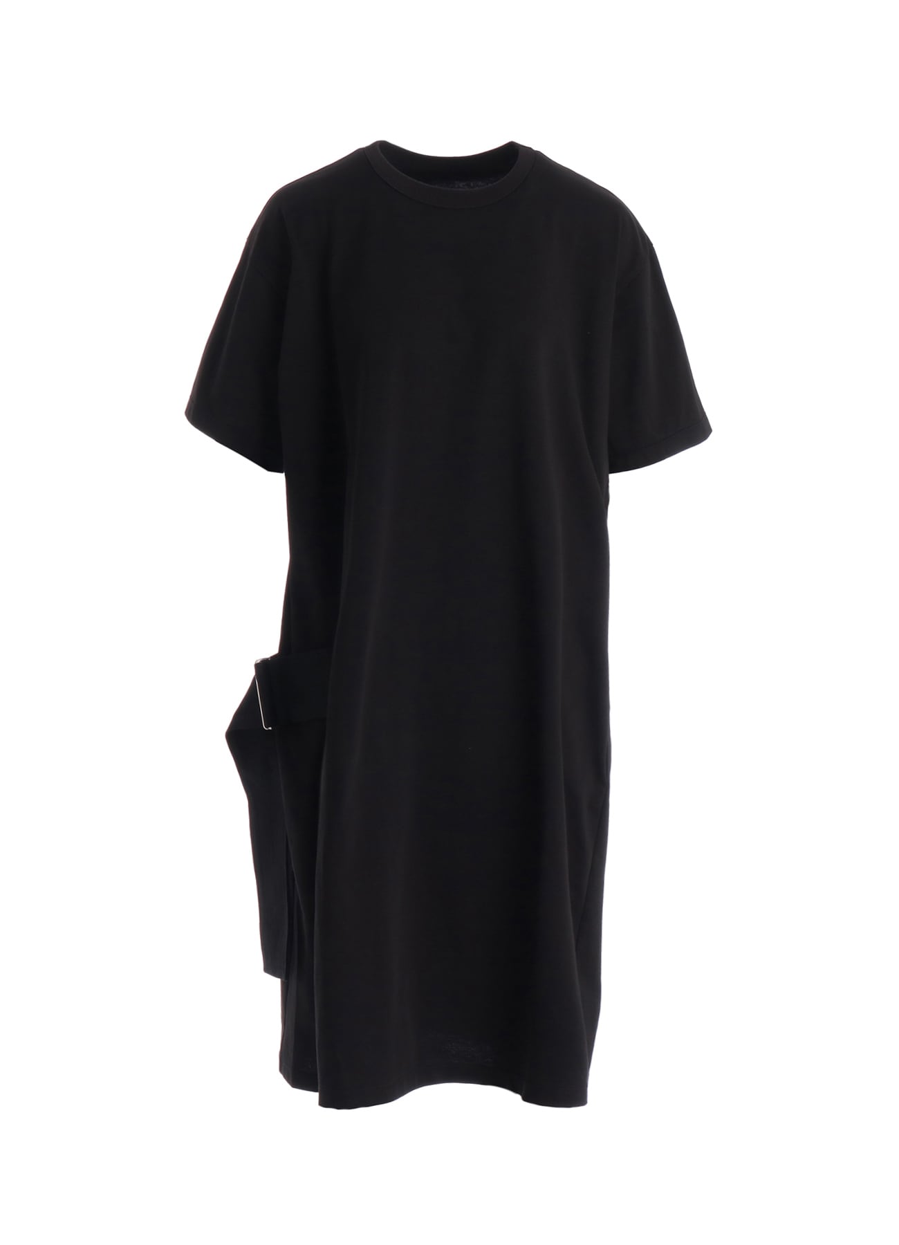 COTTON JERSEY SLIT SHORT SLEEVE LONG TEE