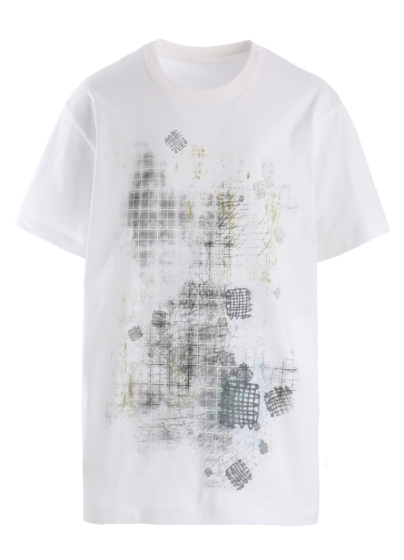 COTTON JERSEY PLAID PRINT SHORT SLEEVE BIG TEE