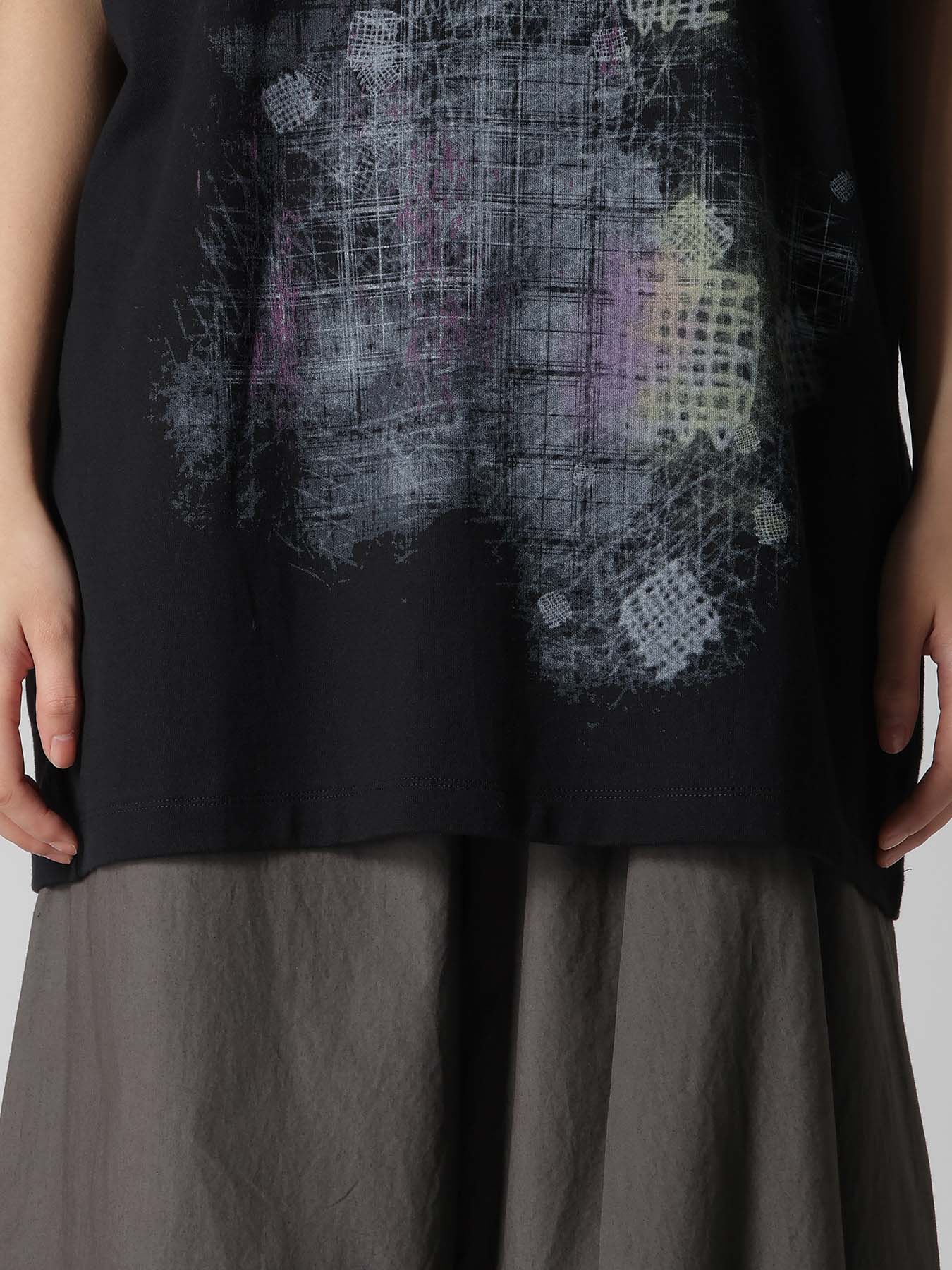 COTTON JERSEY PLAID PRINT SHORT SLEEVE BIG TEE