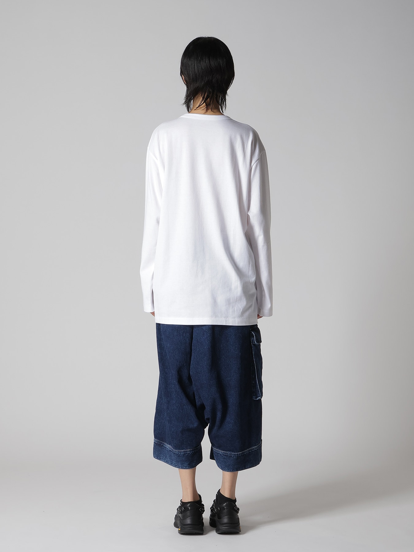 COTTON JERSEY PLAID PRINT LONG SLEEVE BIG TEE