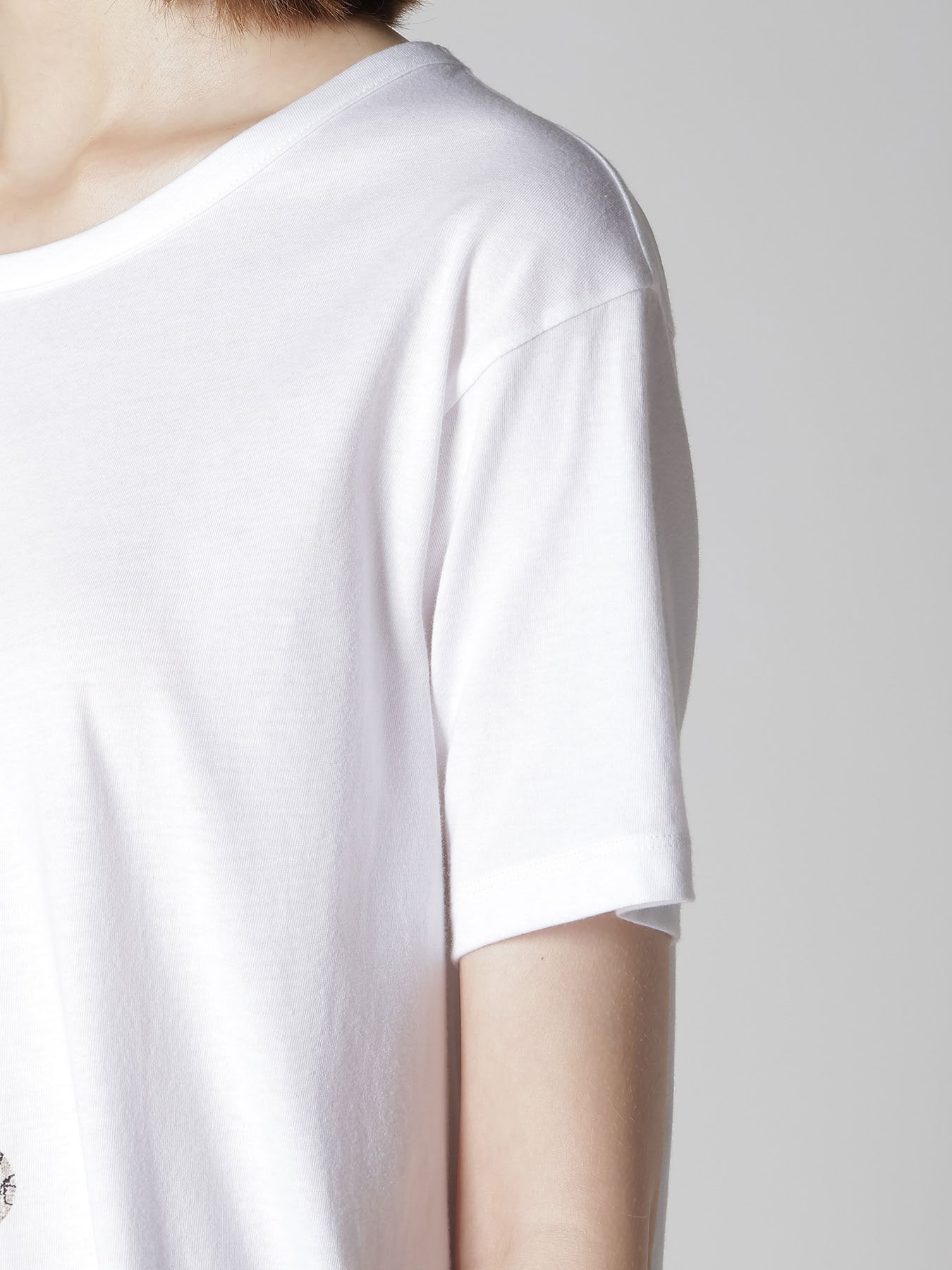 JERSEY ANGEL DOT PIGMENT PRINT ASYMMETRIC TEE