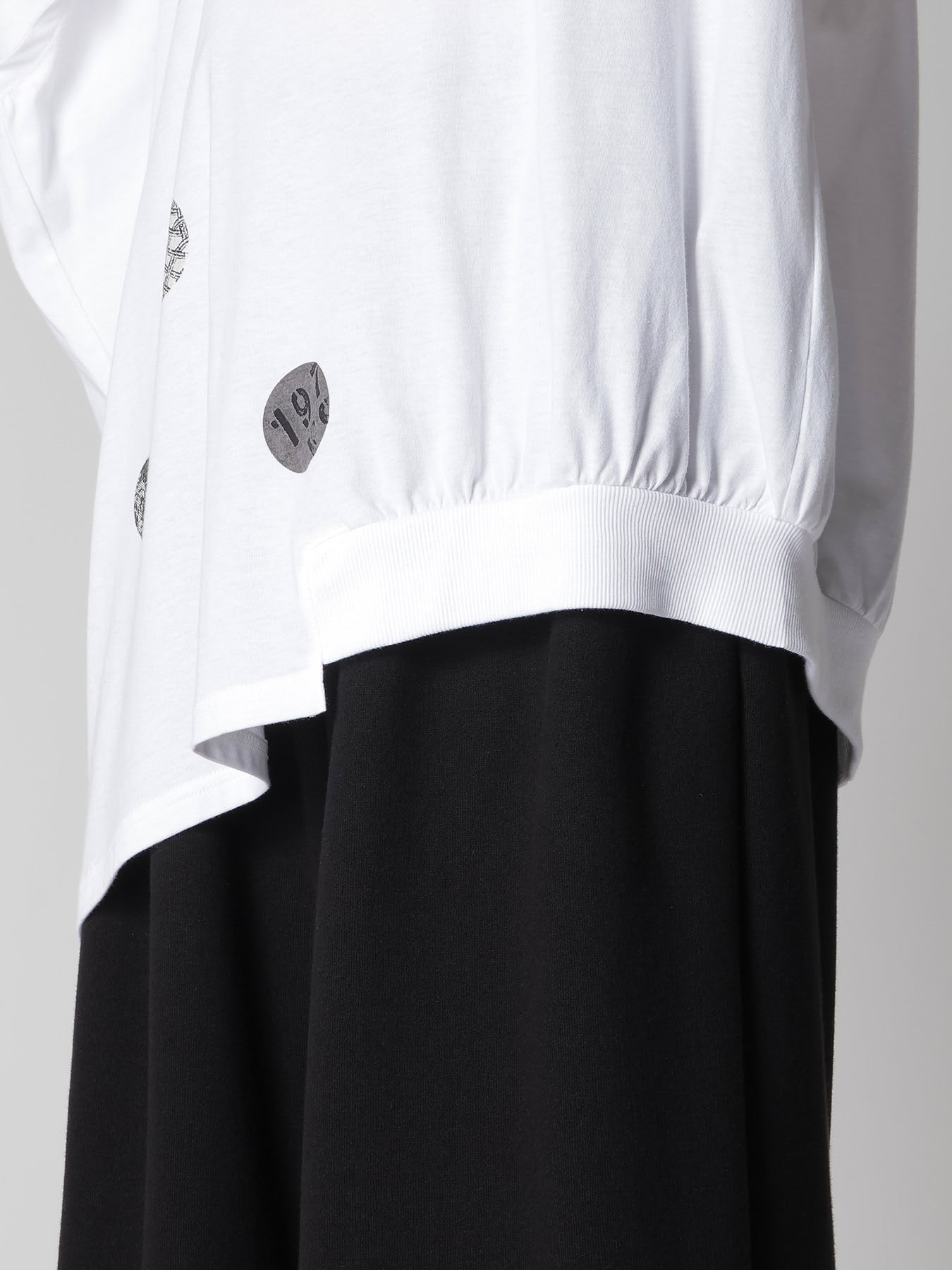 JERSEY ANGEL DOT PIGMENT PRINT ASYMMETRIC TEE