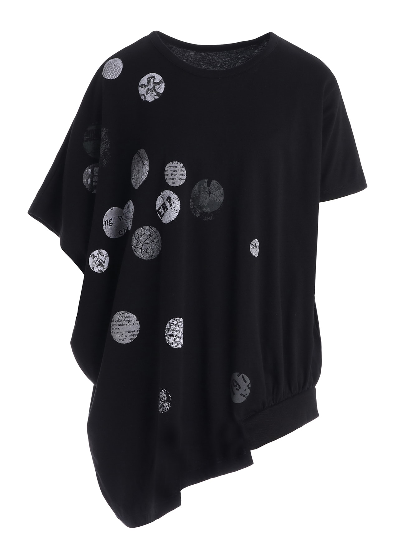 JERSEY ANGEL DOT PIGMENT PRINT ASYMMETRIC TEE