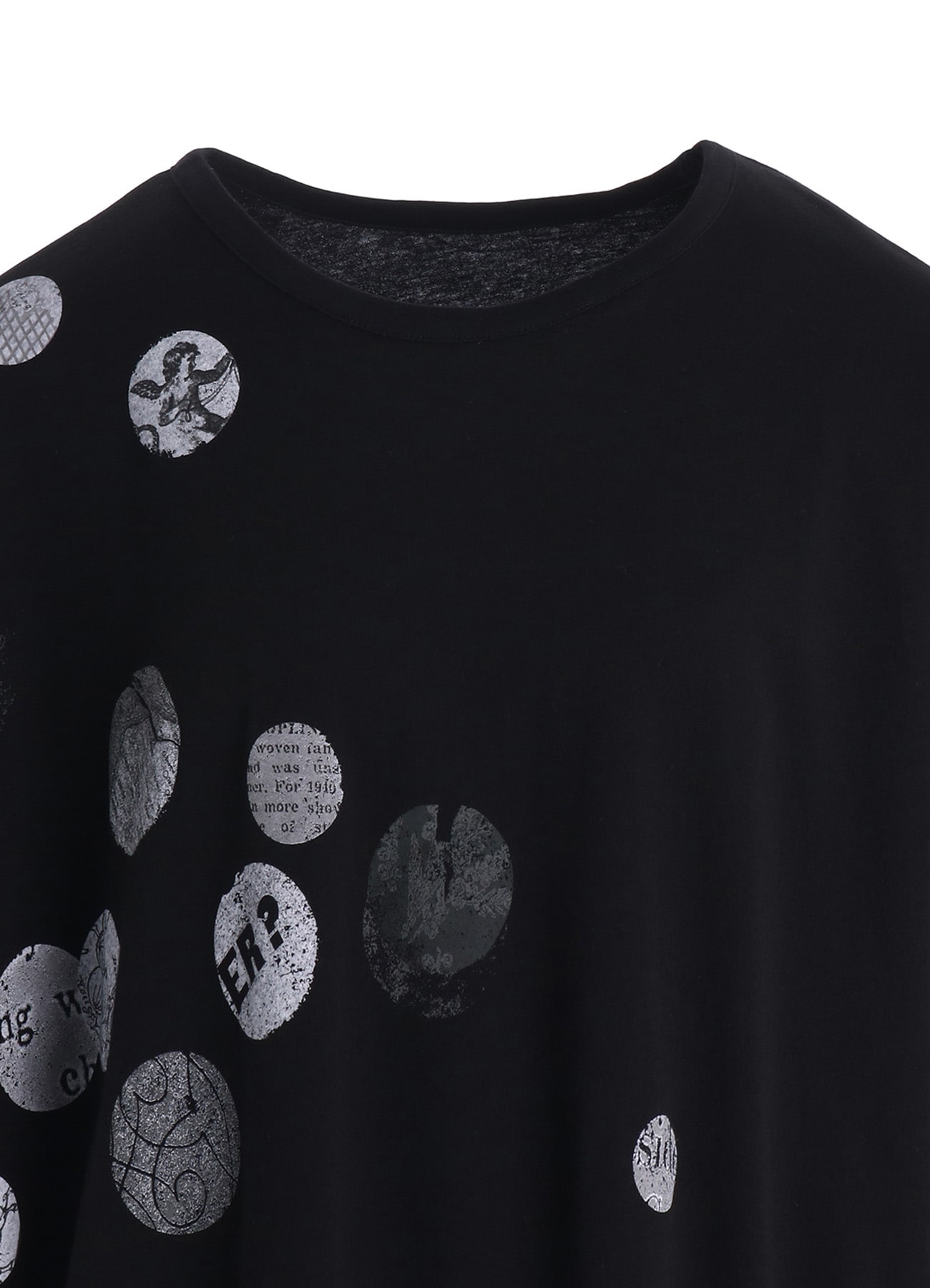 JERSEY ANGEL DOT PIGMENT PRINT ASYMMETRIC TEE