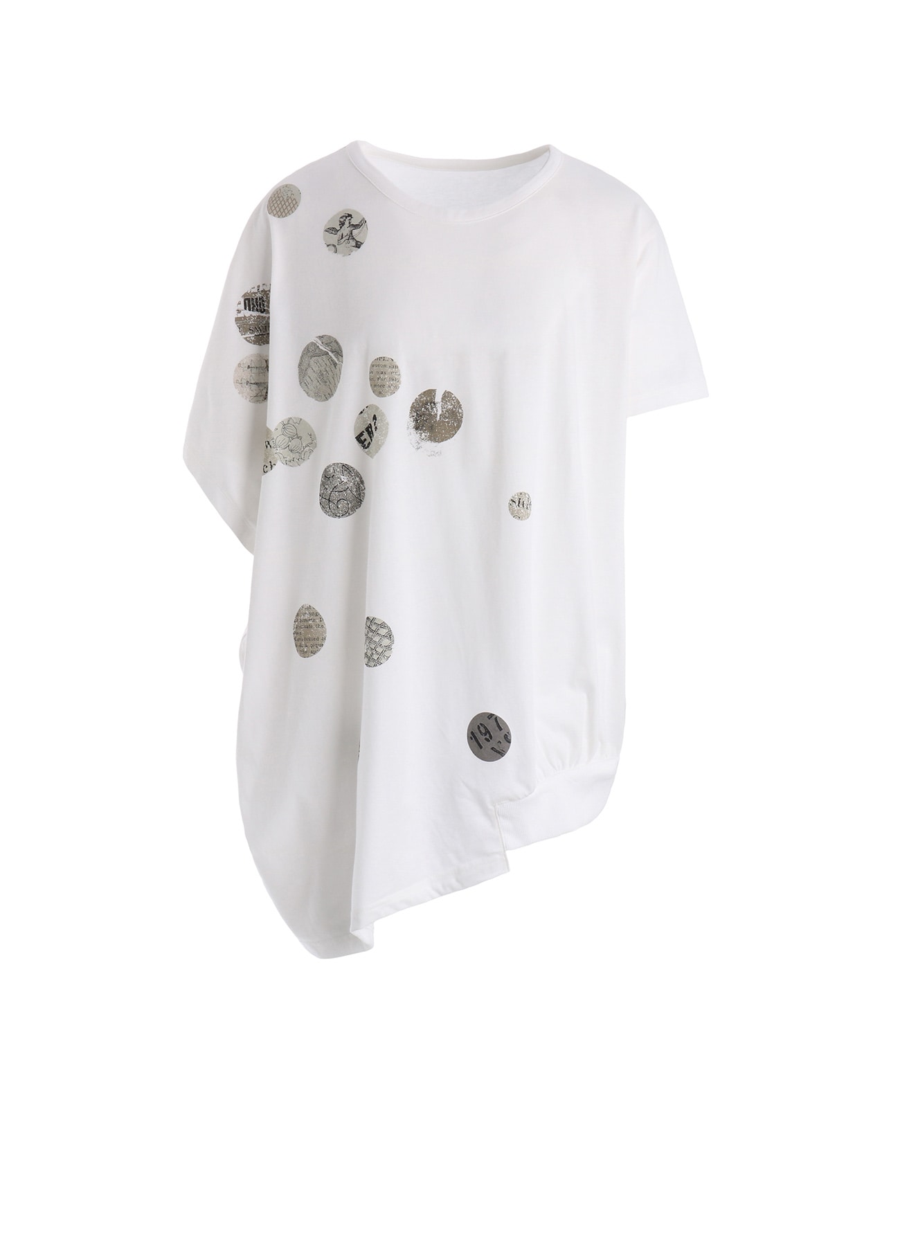 JERSEY ANGEL DOT PIGMENT PRINT ASYMMETRIC TEE