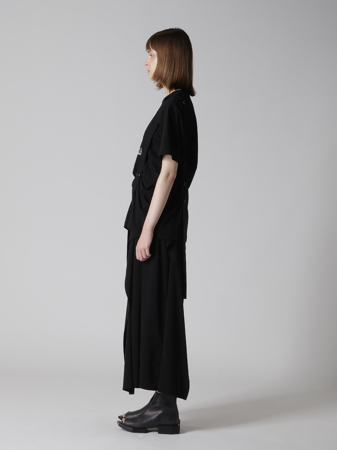 COTTON JERSEY MESSAGE PRINT BELTED HALF SLEEVE TEE