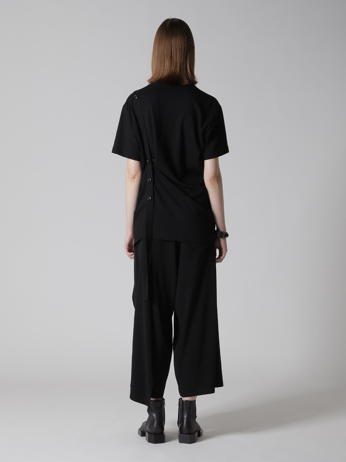 COTTON JERSEY MESSAGE PRINT BELTED HALF SLEEVE TEE