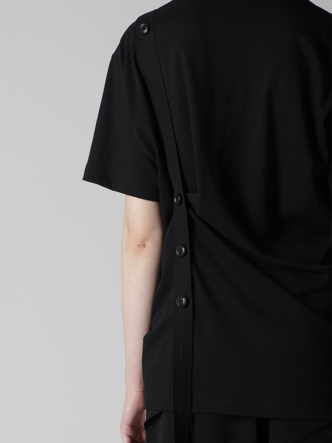 COTTON JERSEY MESSAGE PRINT BELTED HALF SLEEVE TEE