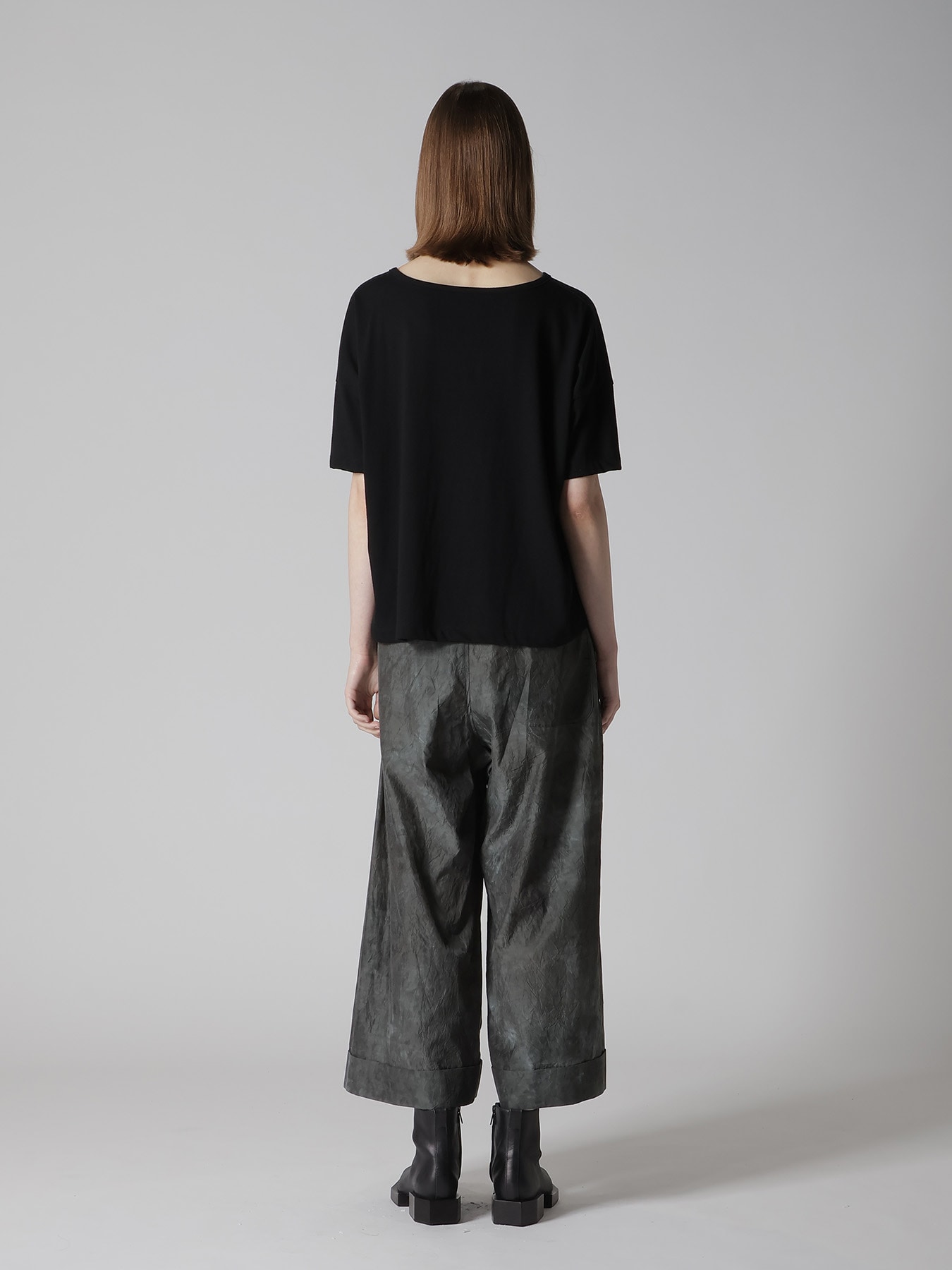 COTTON JERSEY FLOWER PRINT ROUND NECK LOOSE TEE