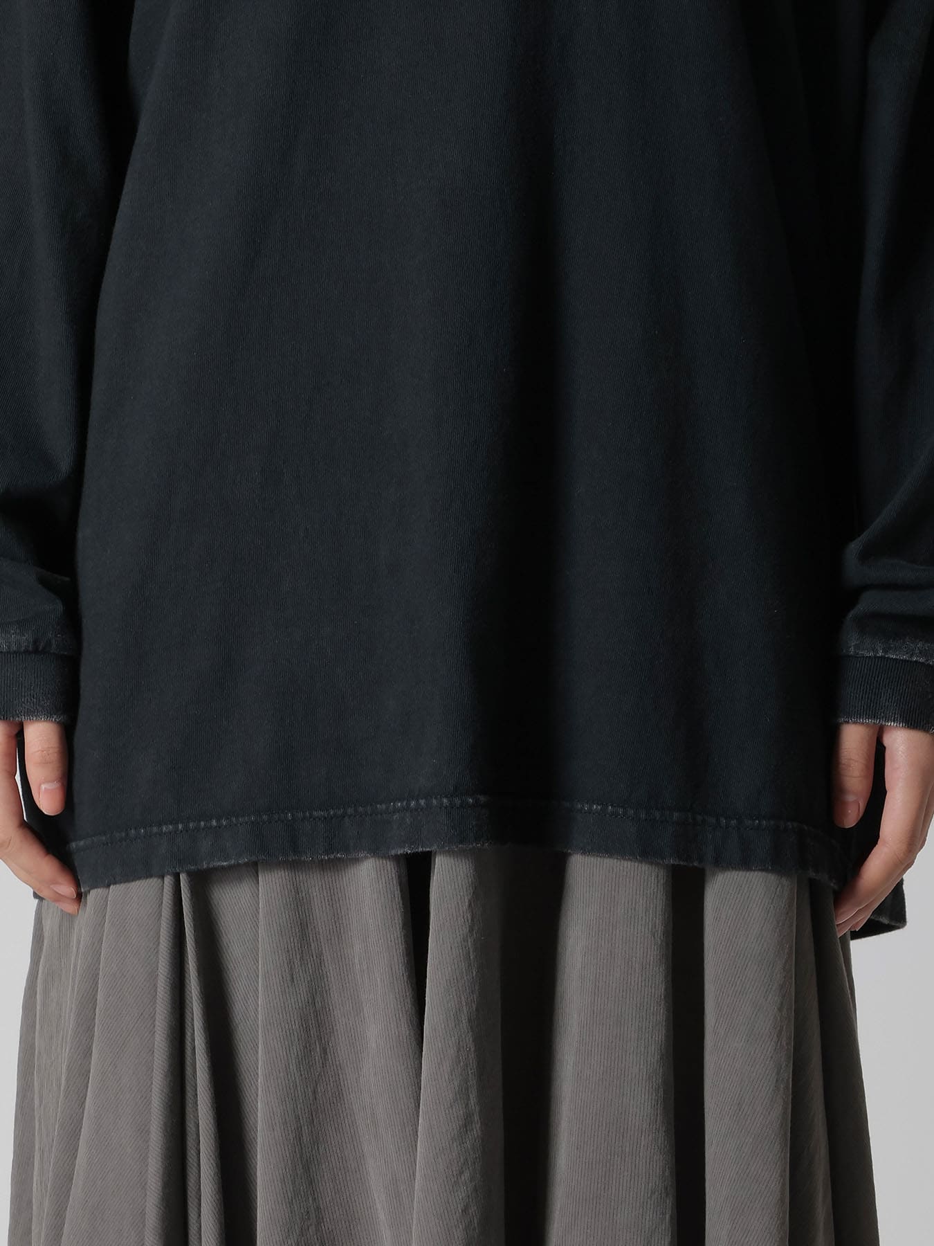 7.4OZ COTTON JERSEY SULFUR-DYED LONG SLEEVE TEE