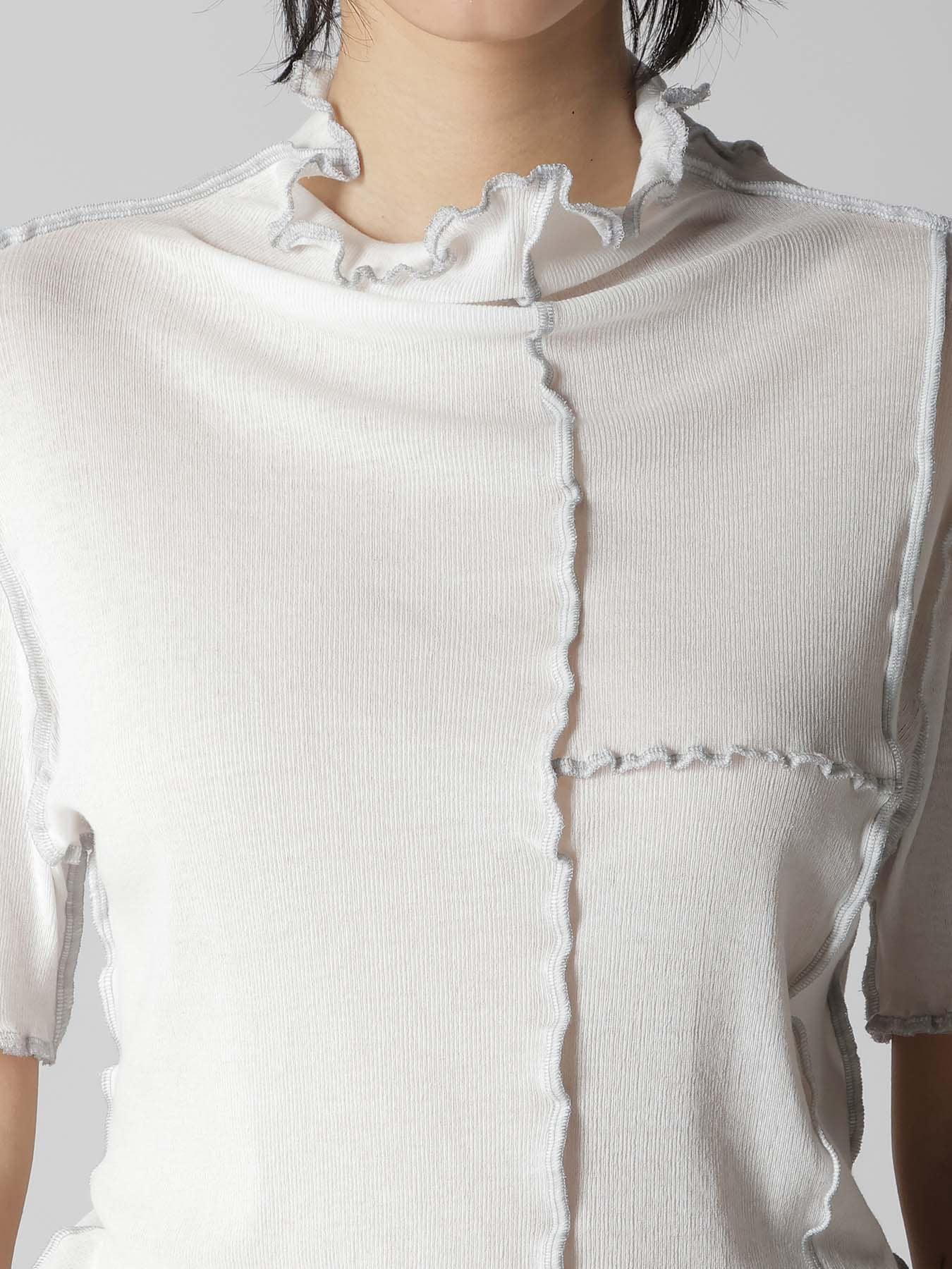 RIB HIGH NECK PANEL TEE