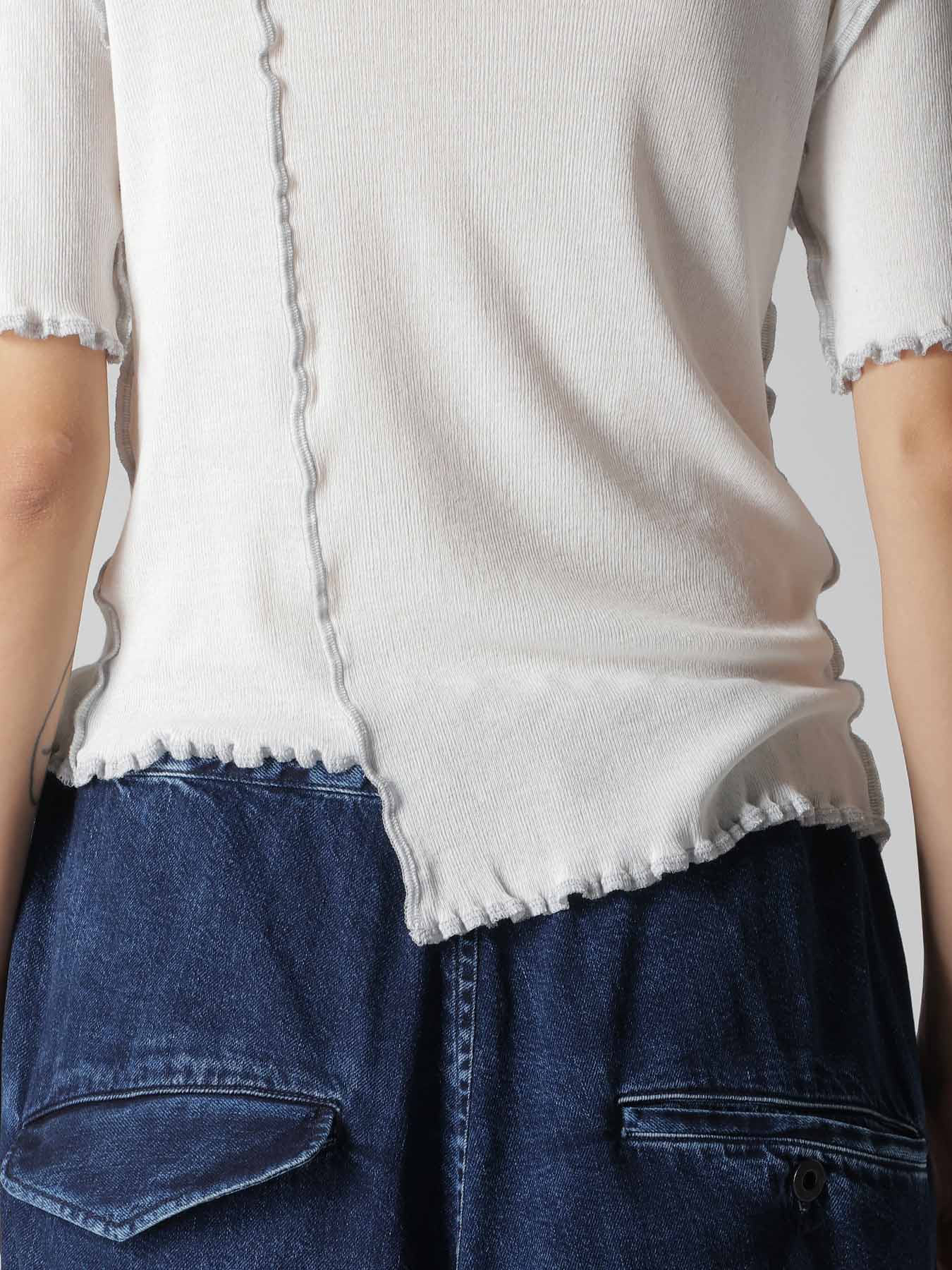 RIB HIGH NECK PANEL TEE