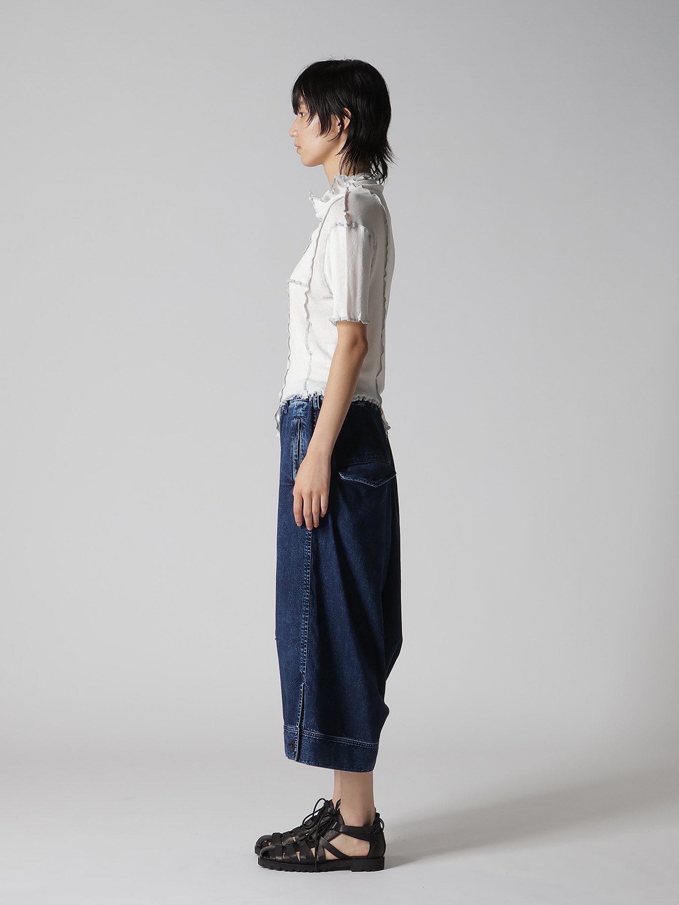 RIB HIGH NECK PANEL TEE