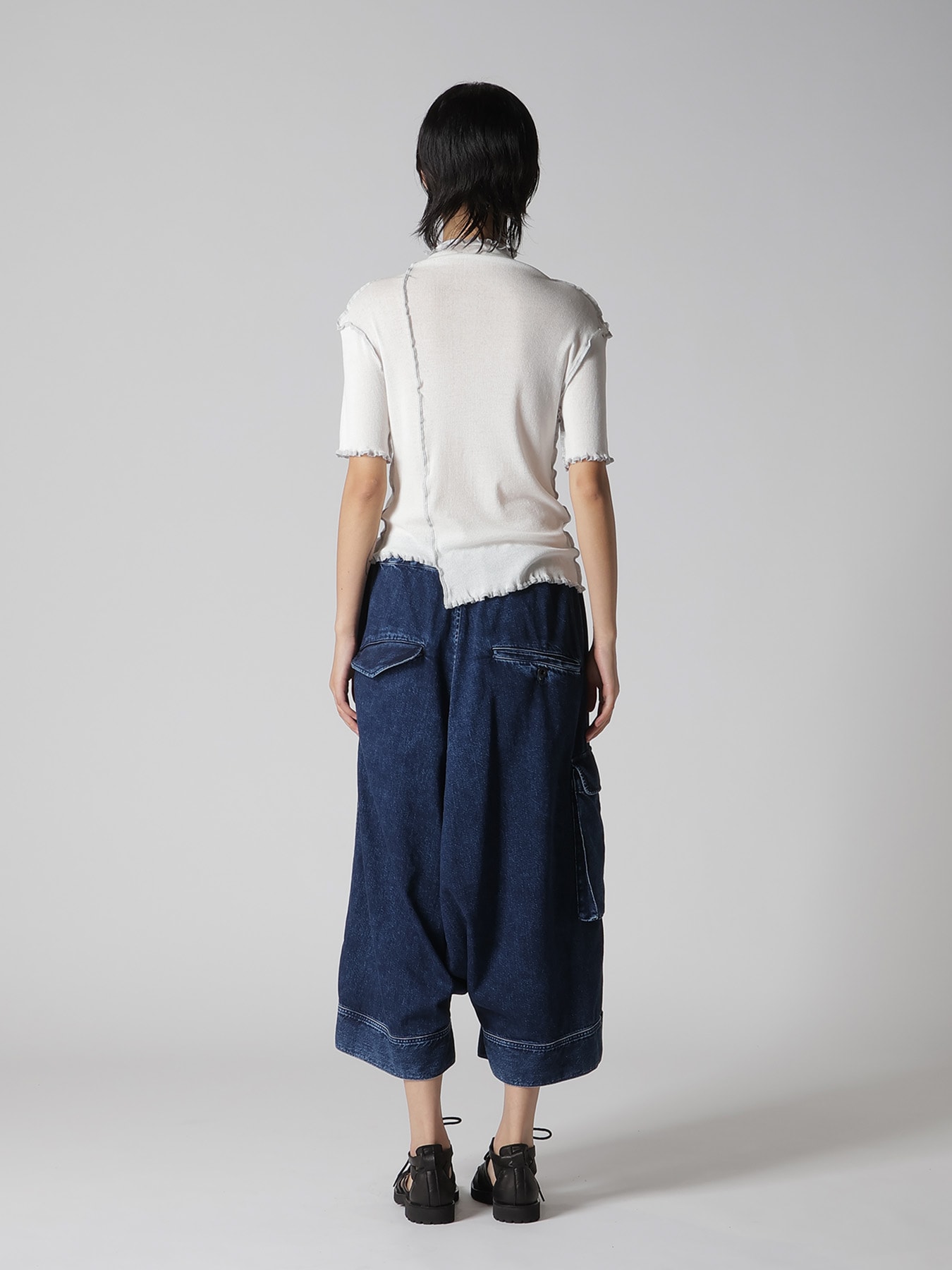 RIB HIGH NECK PANEL TEE