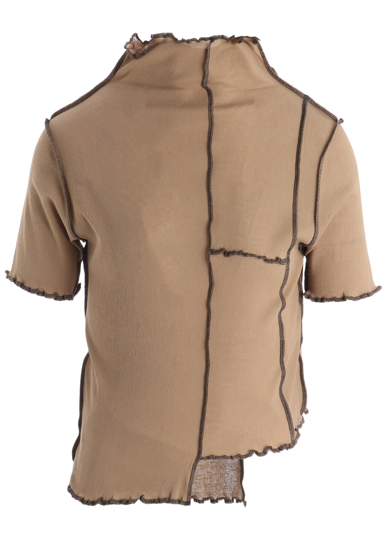 RIB HIGH NECK PANEL TEE