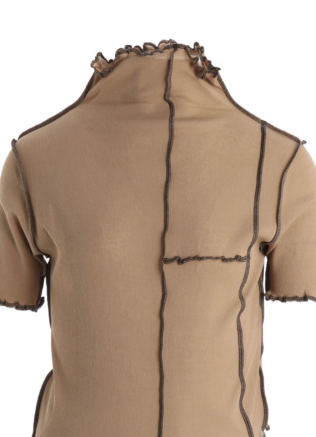 RIB HIGH NECK PANEL TEE