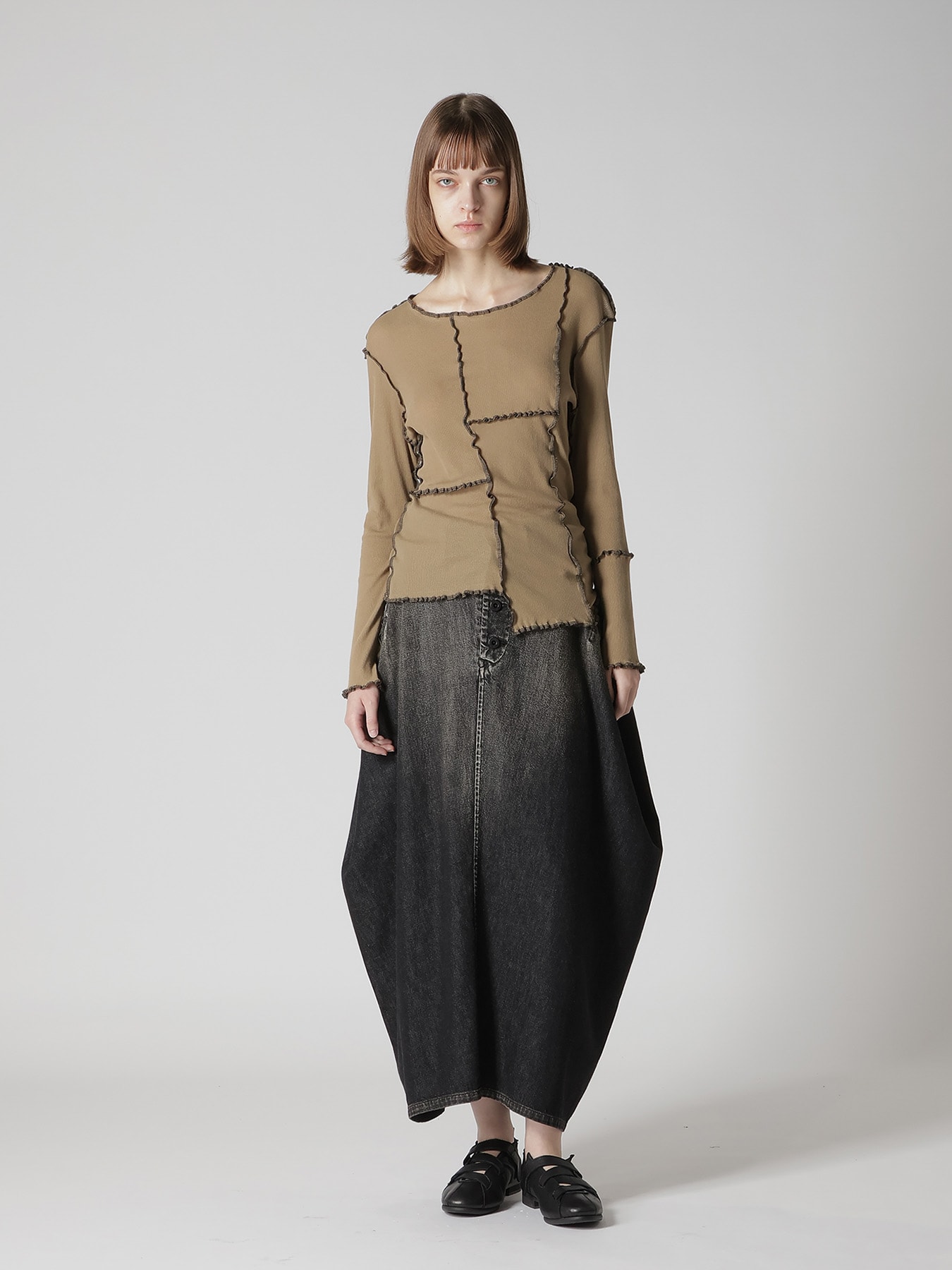 RIB PANEL LONG SLEEVE TEE