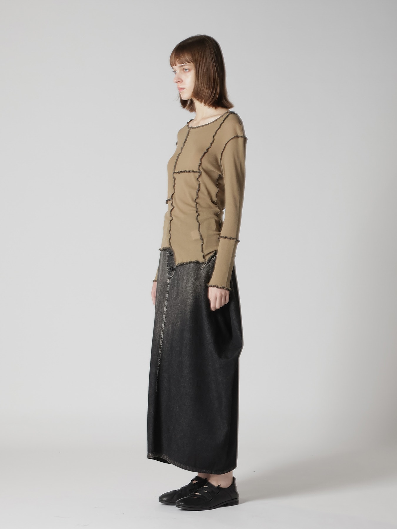 RIB PANEL LONG SLEEVE TEE