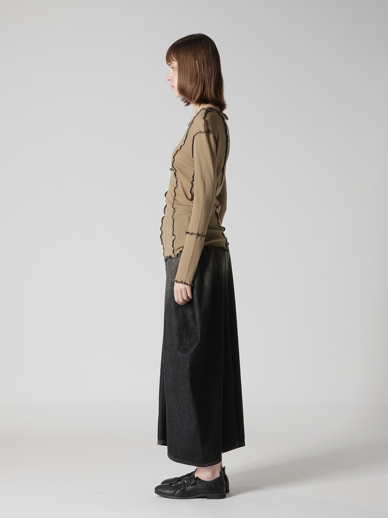 RIB PANEL LONG SLEEVE TEE