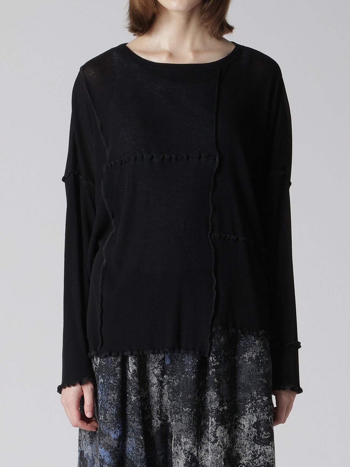 RIB PANEL LONG SLEEVE BIG TEE