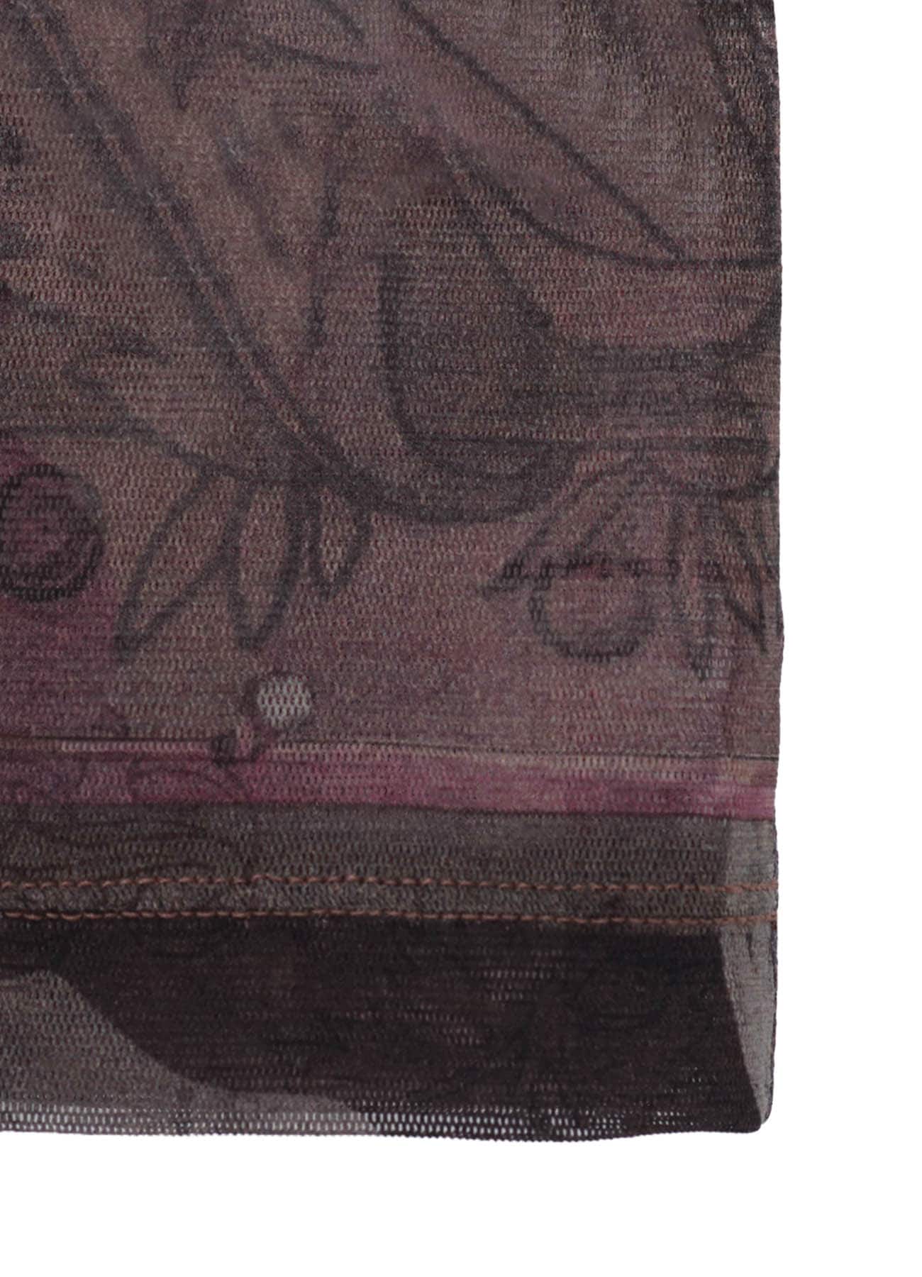 TULLE VASE COLLAGE PRINT ROUND NECK LOOSE TEE