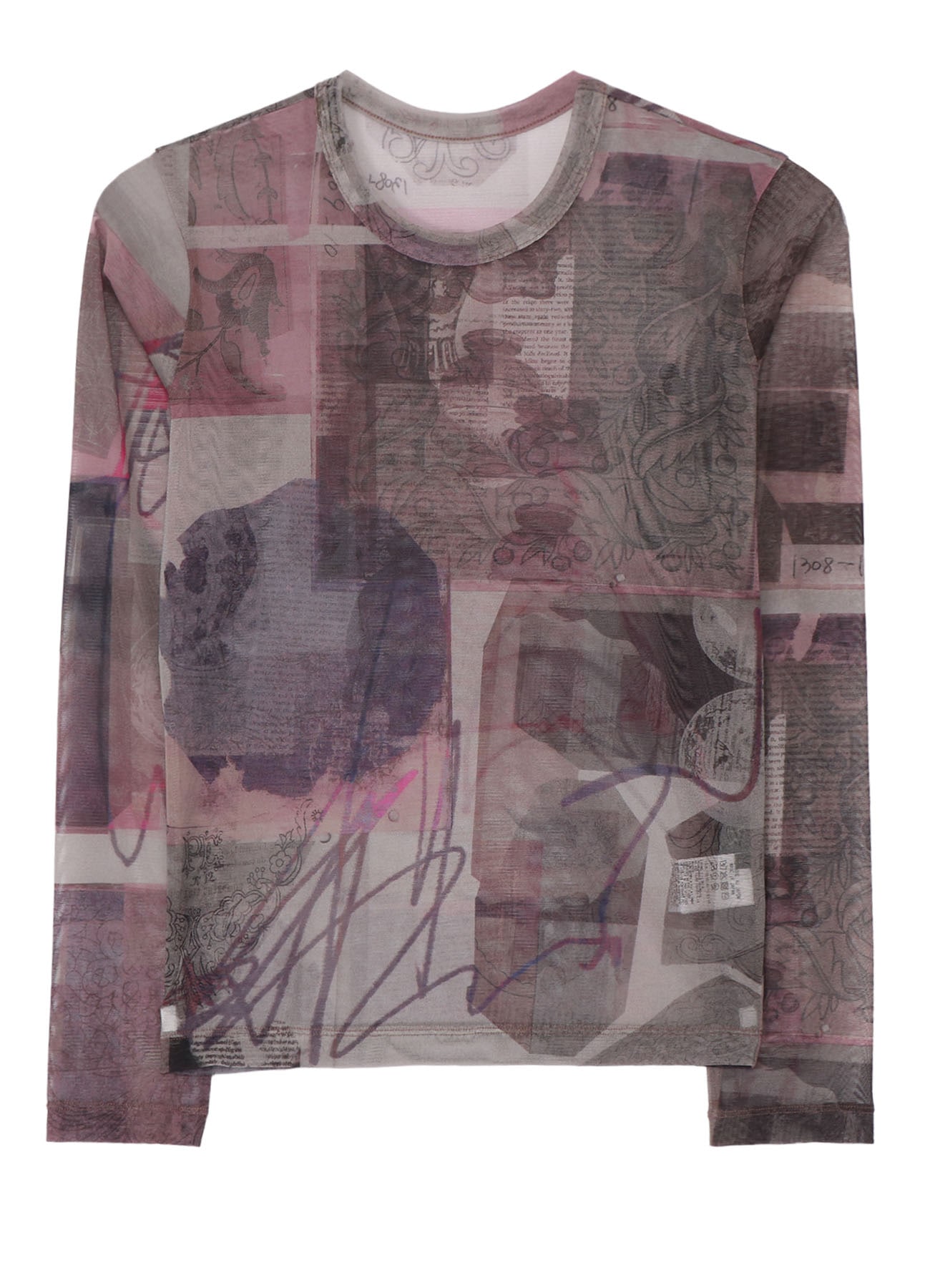 TULLE VASE COLLAGE PRINT LONG SLEEVE TEE