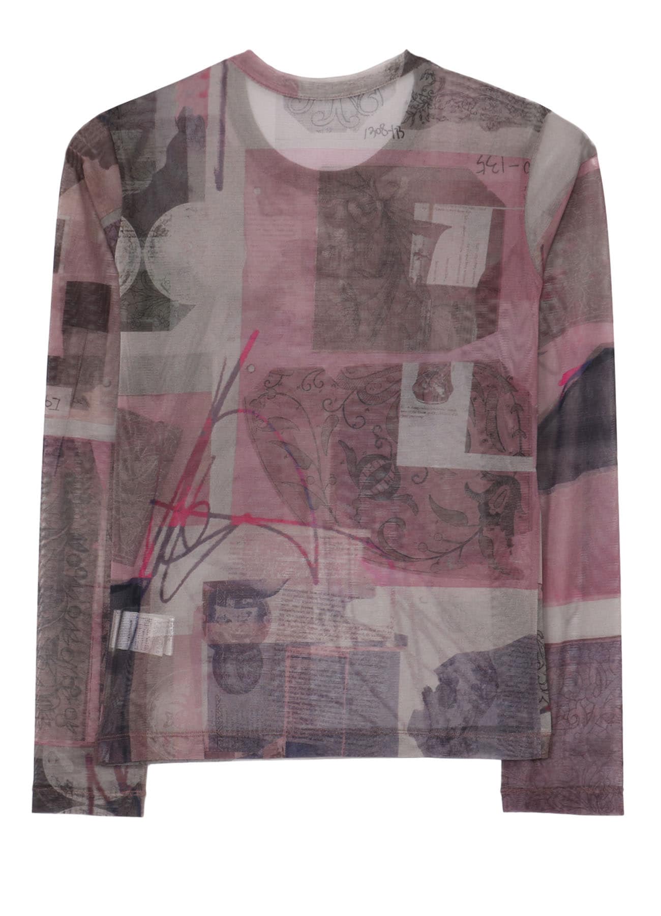 TULLE VASE COLLAGE PRINT LONG SLEEVE TEE