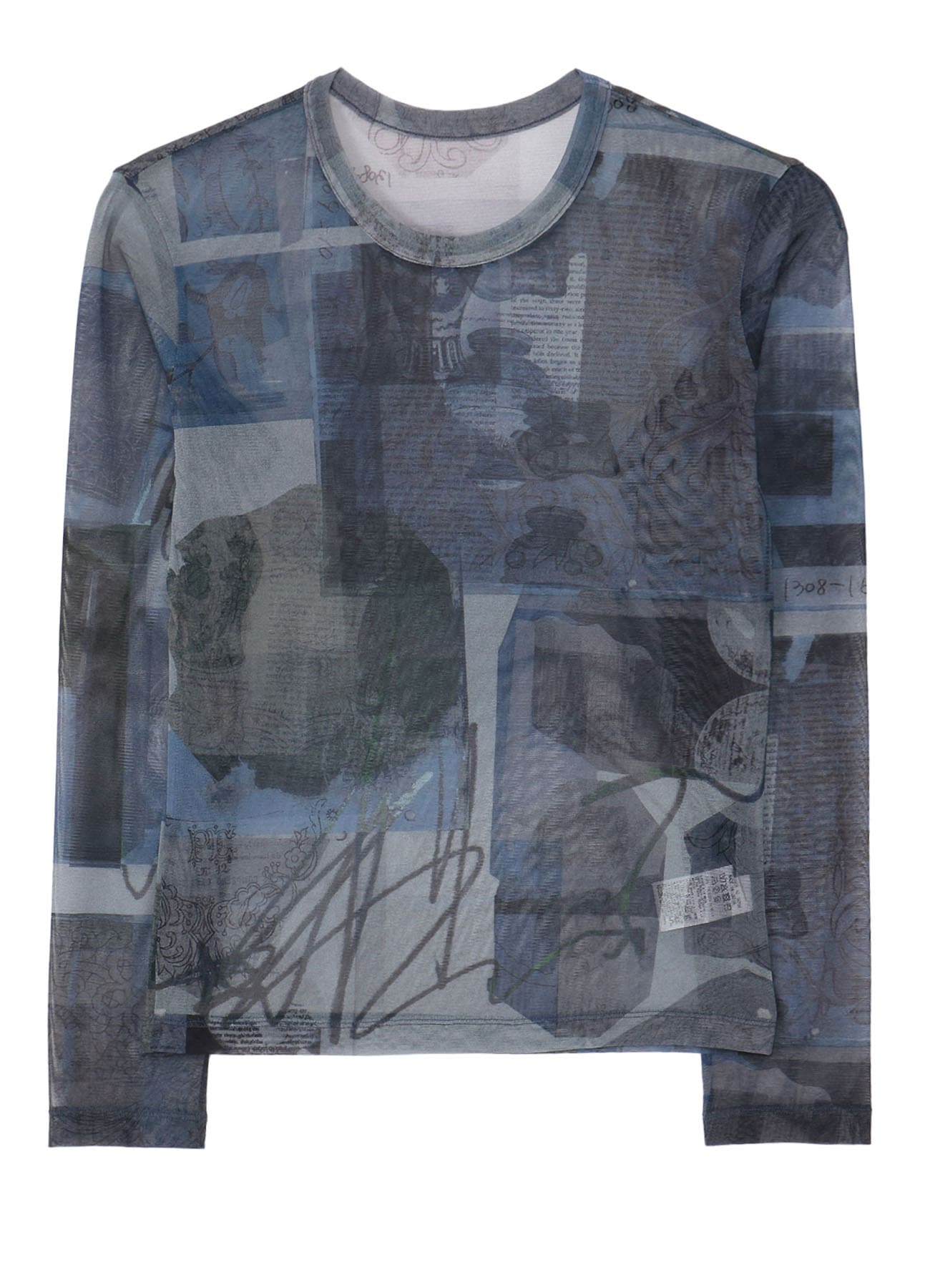 TULLE VASE COLLAGE PRINT LONG SLEEVE TEE