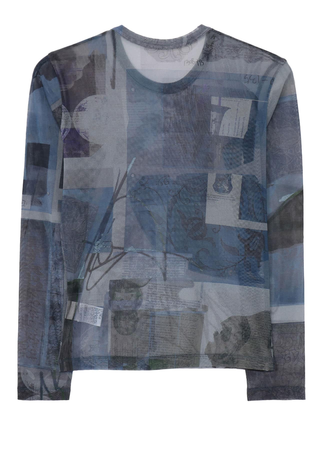 TULLE VASE COLLAGE PRINT LONG SLEEVE TEE