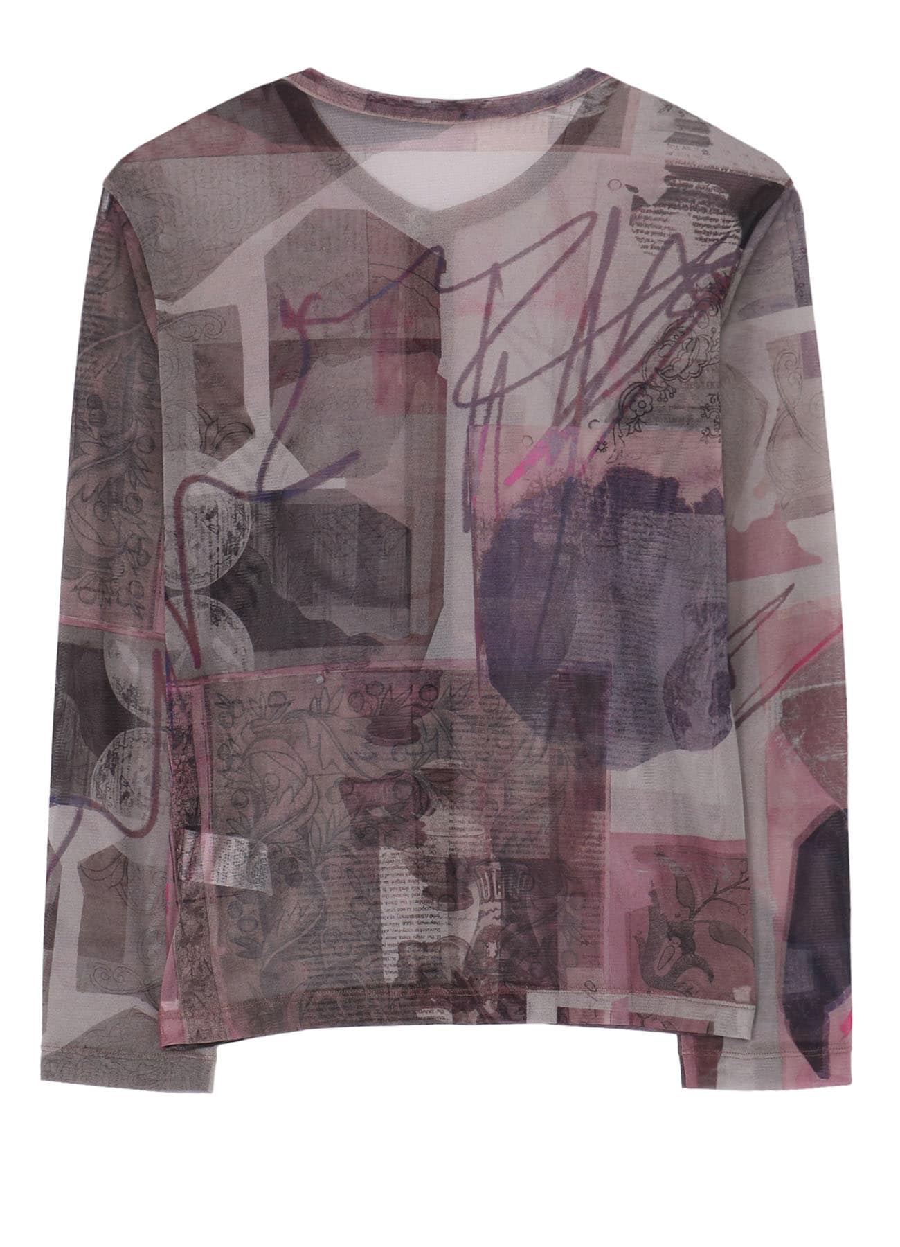 TULLE VASE COLLAGE PRINT CARDIGAN