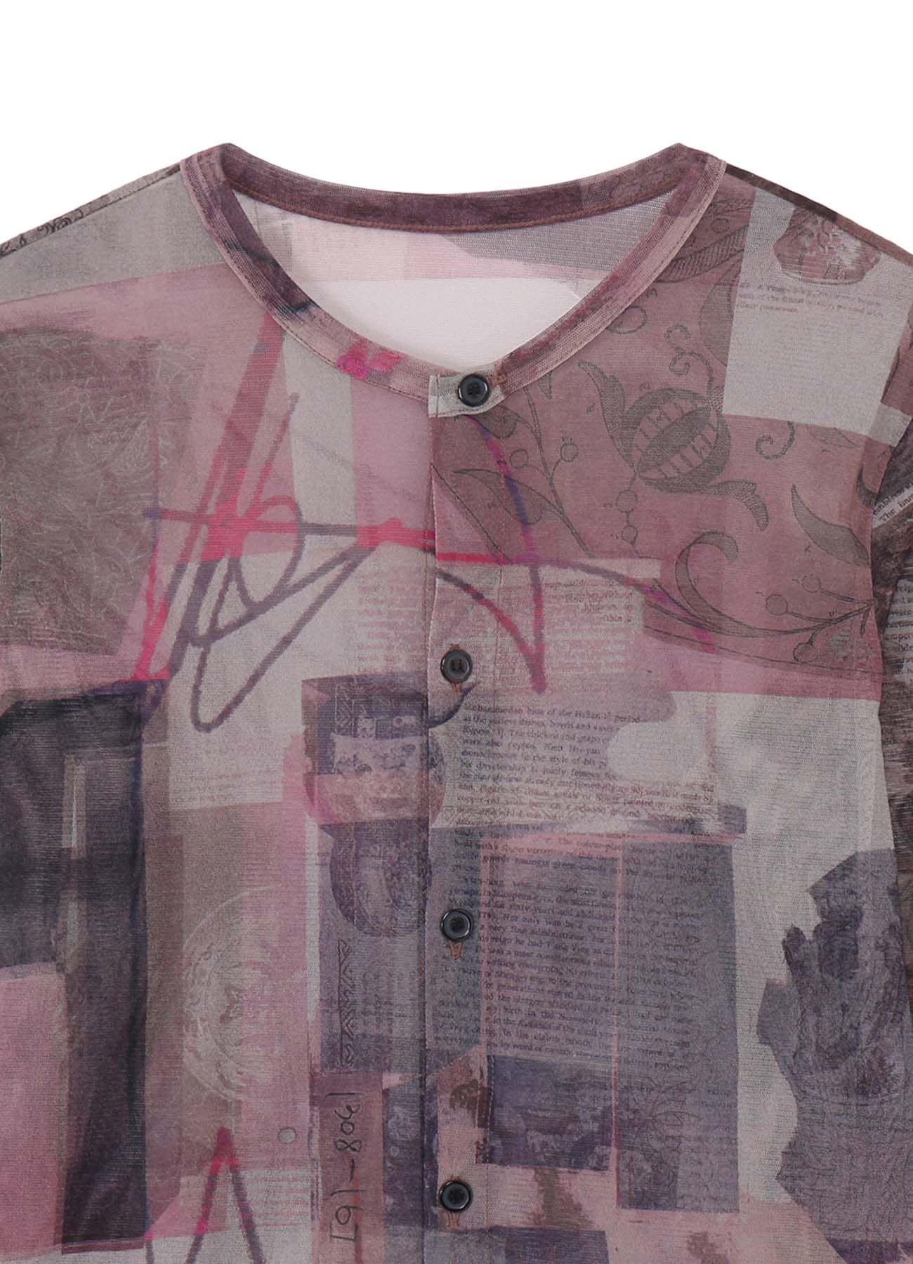 TULLE VASE COLLAGE PRINT CARDIGAN