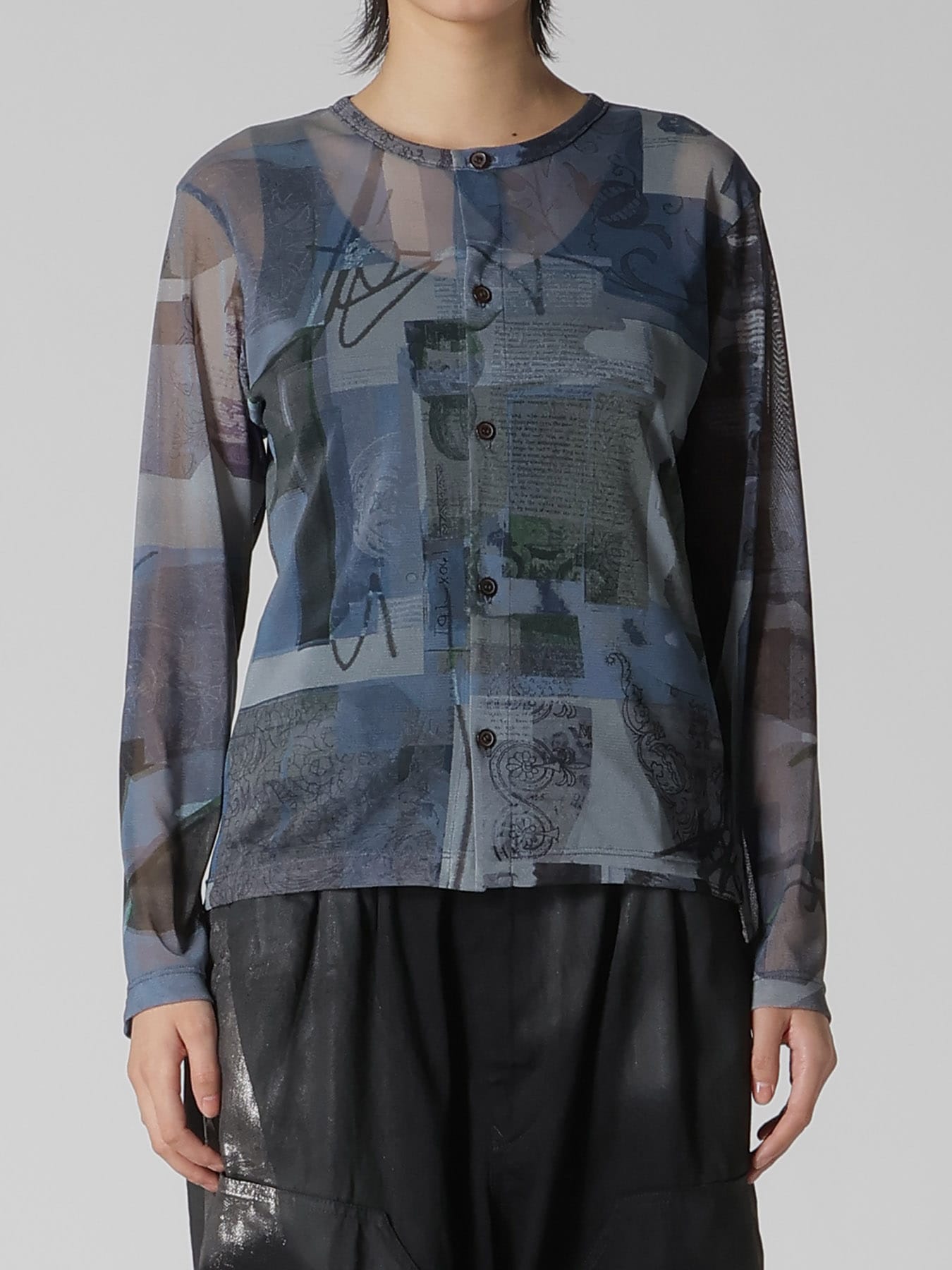 TULLE VASE COLLAGE PRINT CARDIGAN