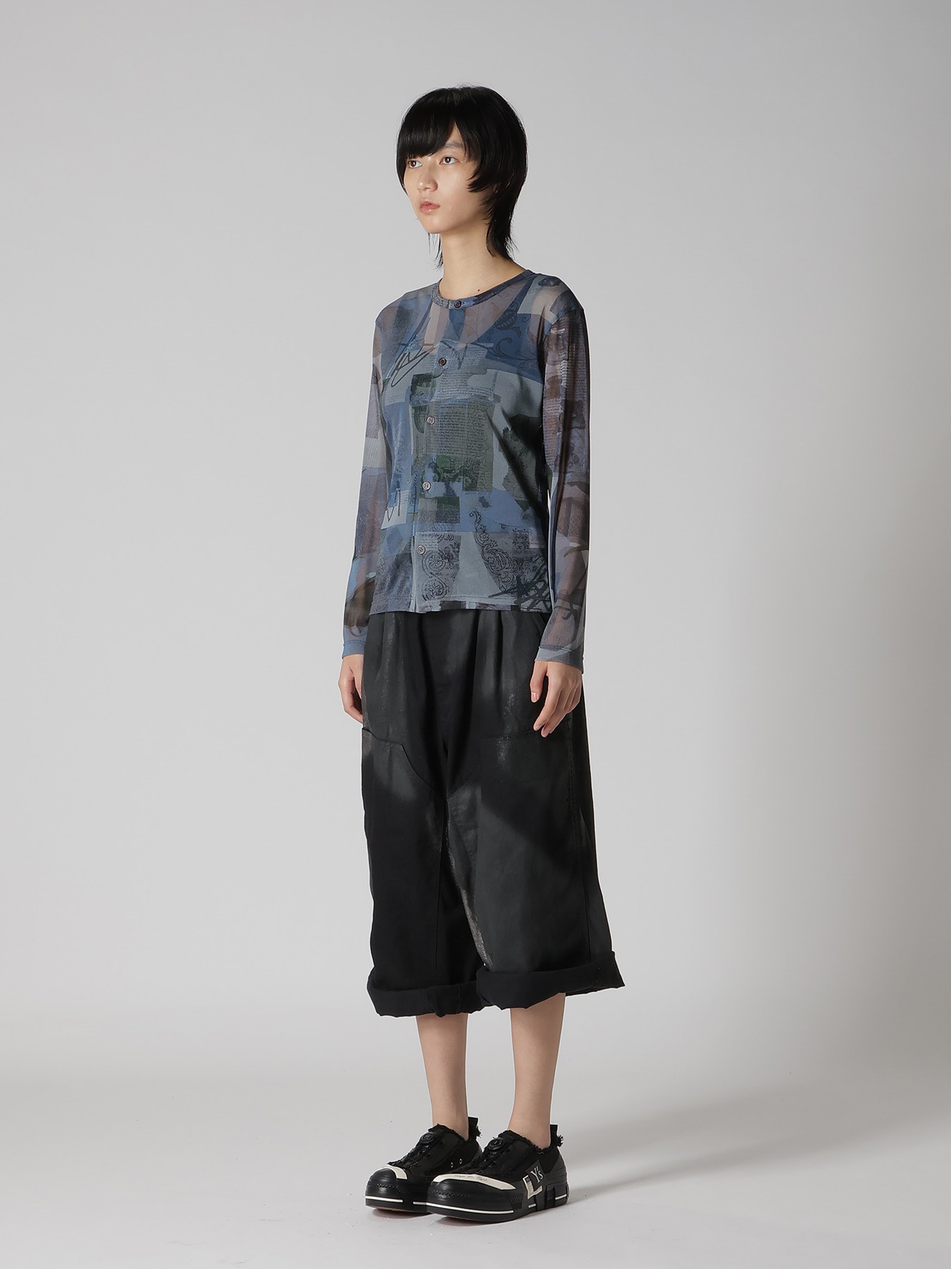 TULLE VASE COLLAGE PRINT CARDIGAN